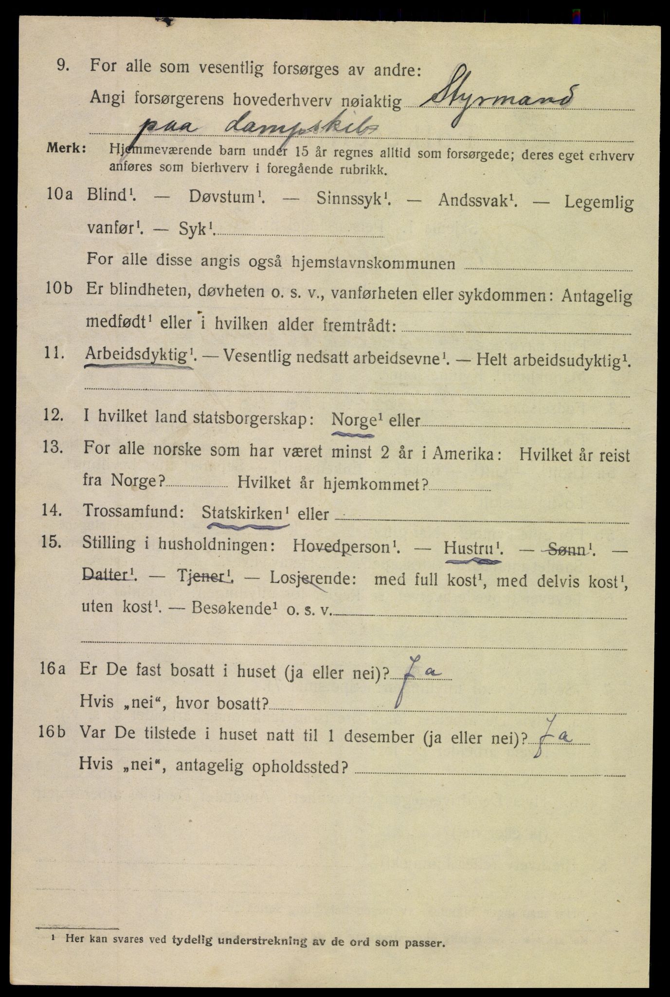 SAK, 1920 census for Arendal, 1920, p. 10009