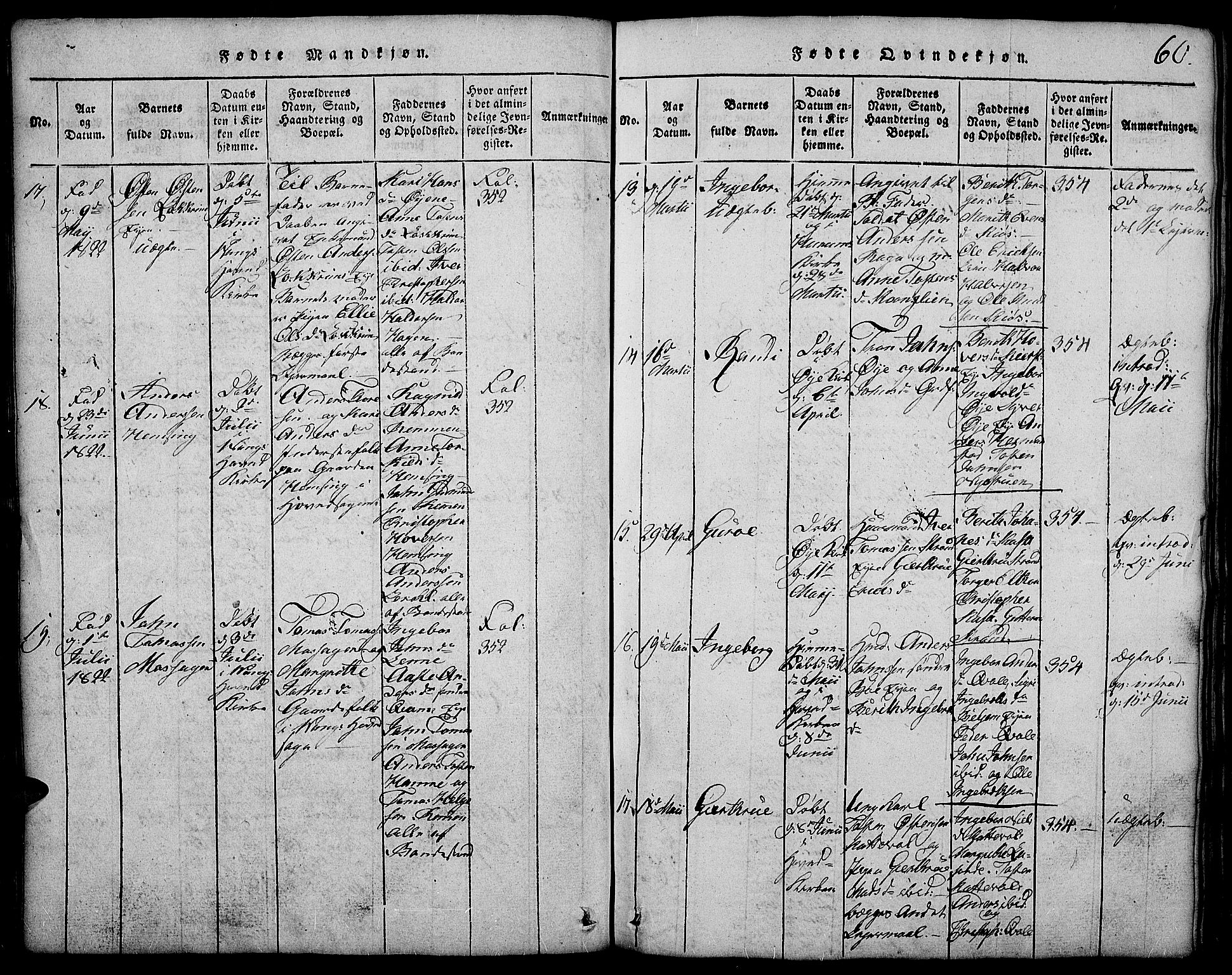 Vang prestekontor, Valdres, SAH/PREST-140/H/Hb/L0002: Parish register (copy) no. 2, 1814-1889, p. 60