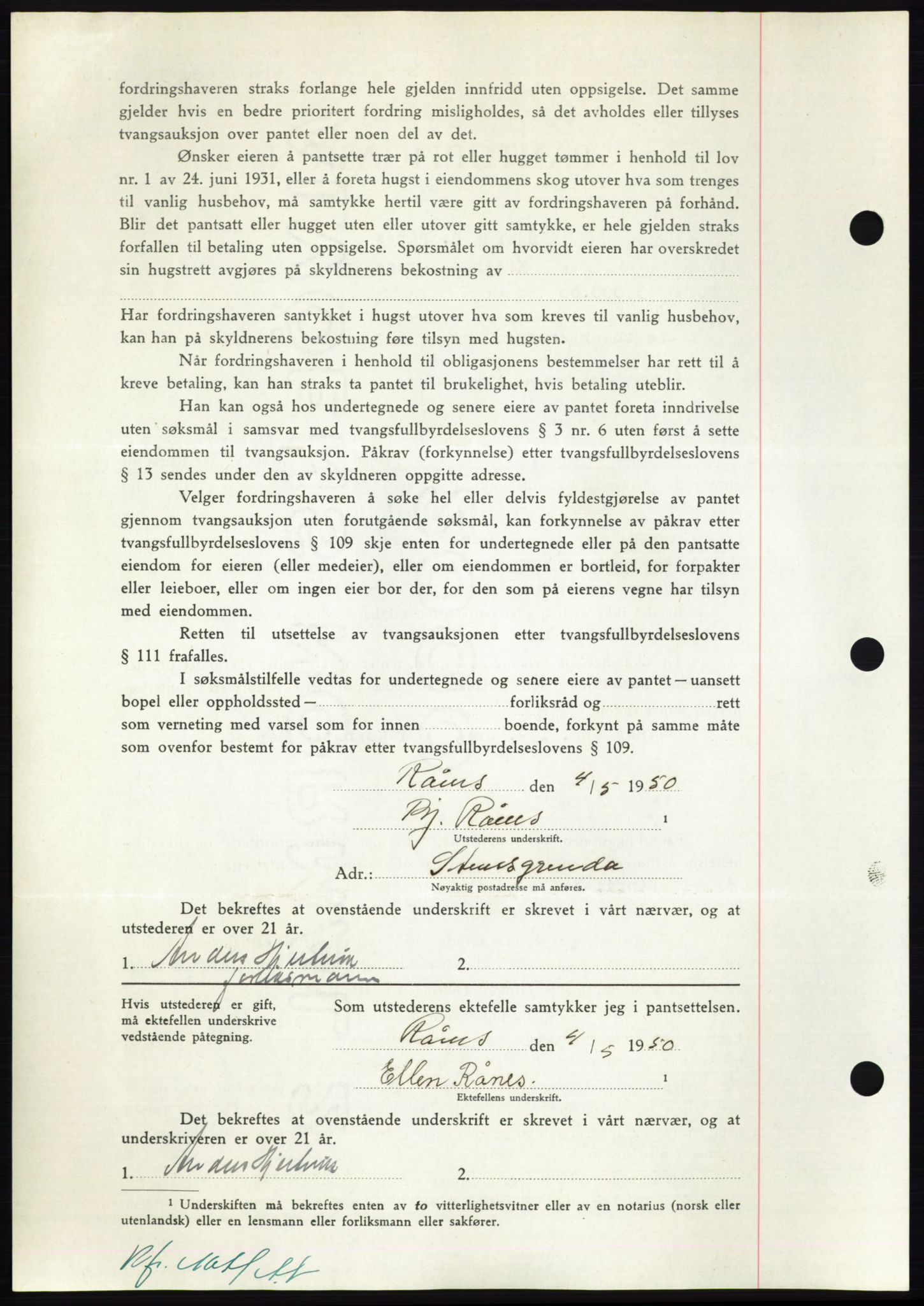 Nordmøre sorenskriveri, AV/SAT-A-4132/1/2/2Ca: Mortgage book no. B104, 1950-1950, Diary no: : 1584/1950