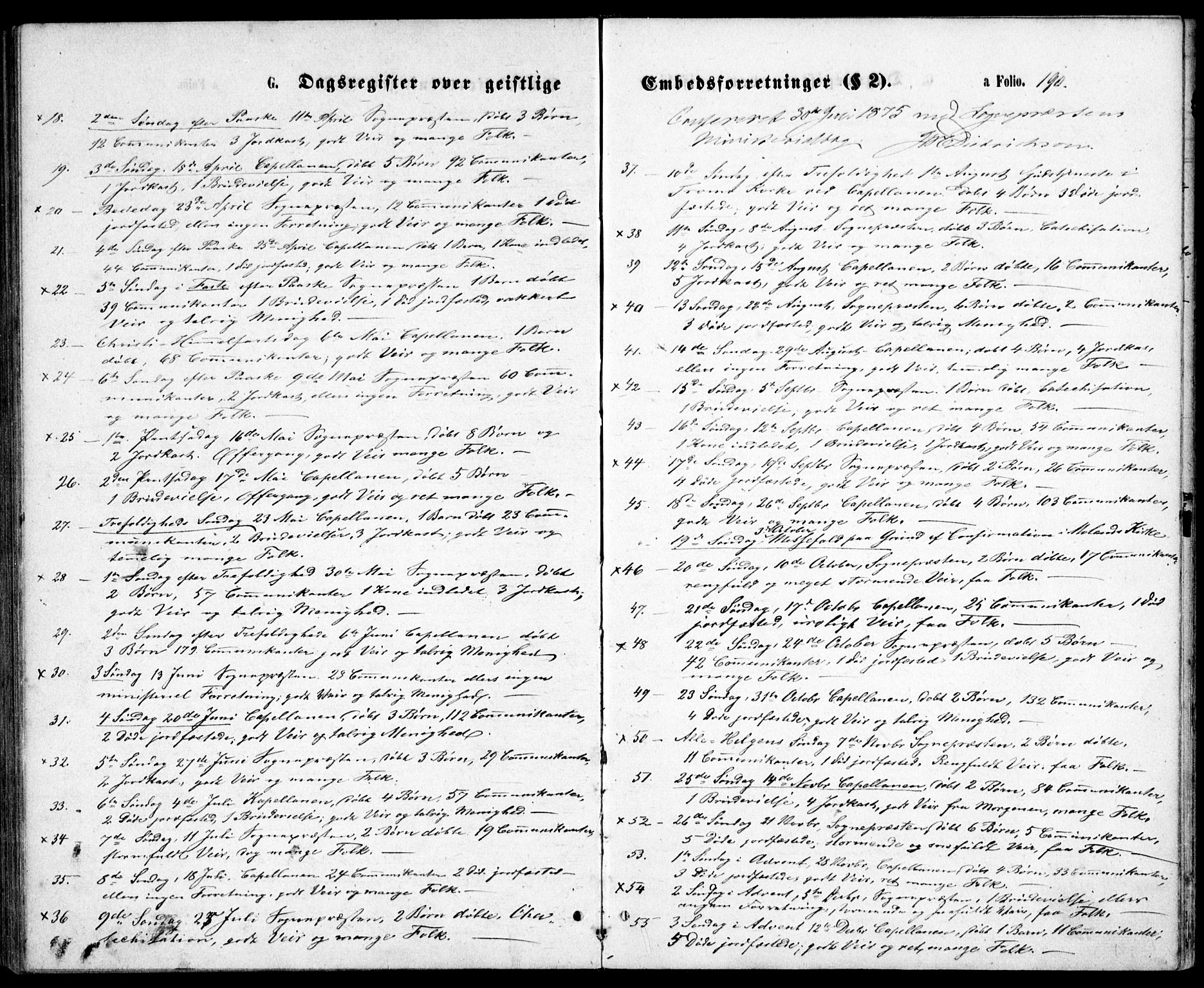 Tromøy sokneprestkontor, SAK/1111-0041/F/Fb/L0004: Parish register (copy) no. B 4, 1869-1877, p. 190