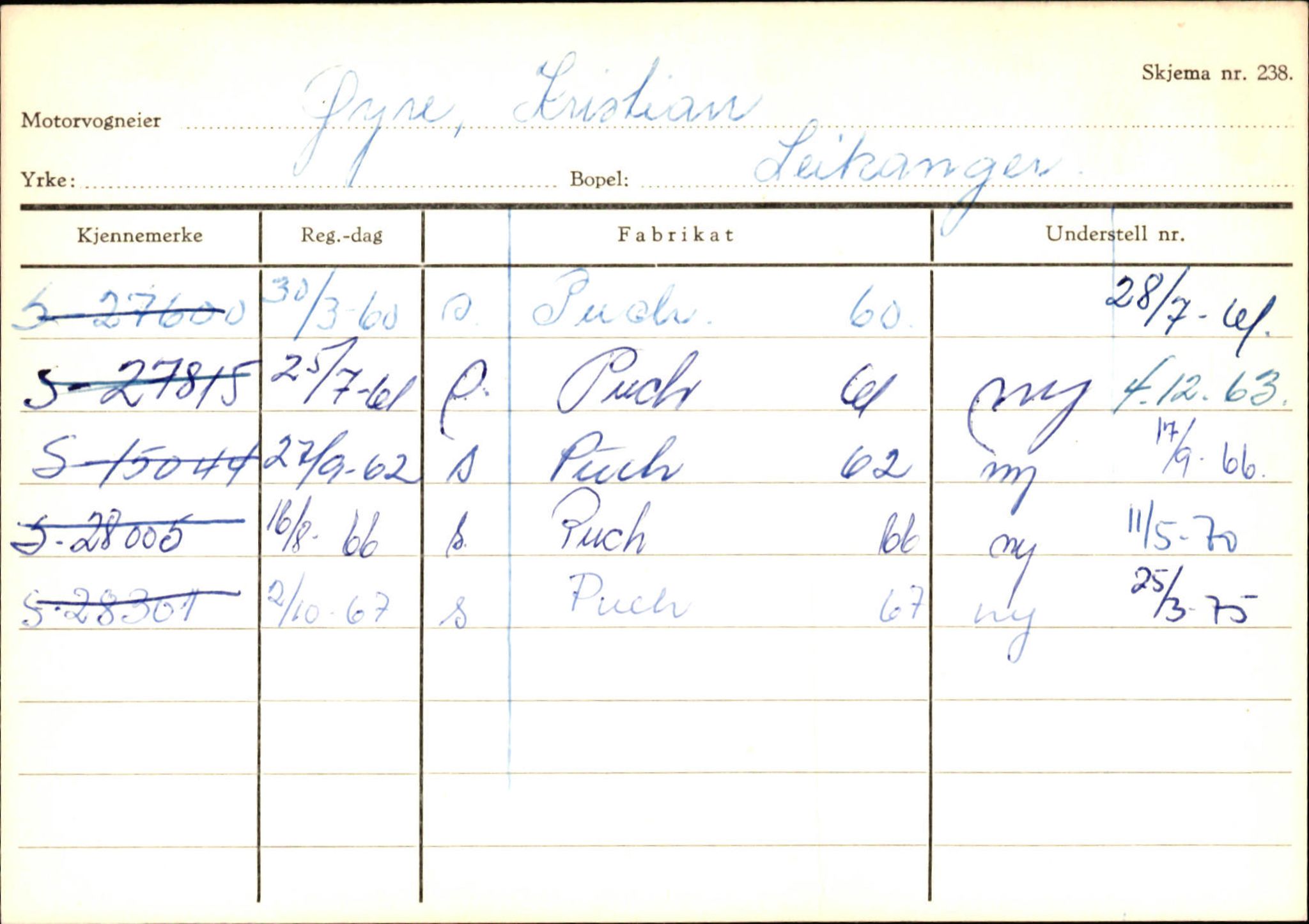 Statens vegvesen, Sogn og Fjordane vegkontor, AV/SAB-A-5301/4/F/L0126: Eigarregister Fjaler M-Å. Leikanger A-Å, 1945-1975, p. 2457