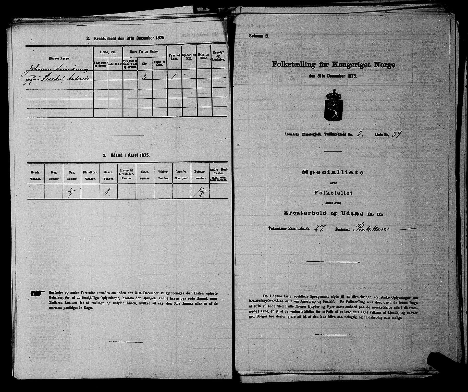 RA, 1875 census for 0118P Aremark, 1875, p. 255