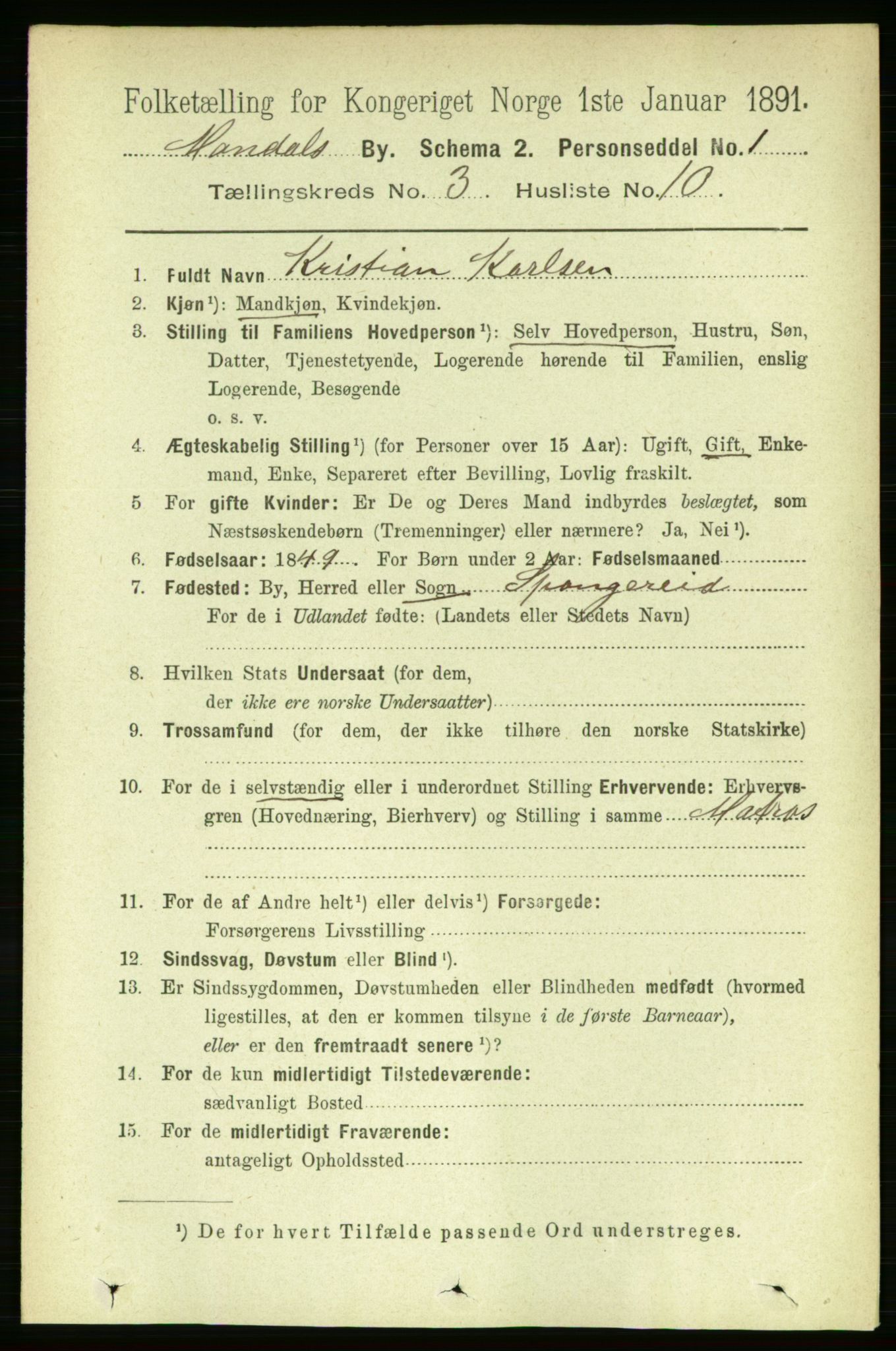 RA, 1891 census for 1002 Mandal, 1891, p. 1672