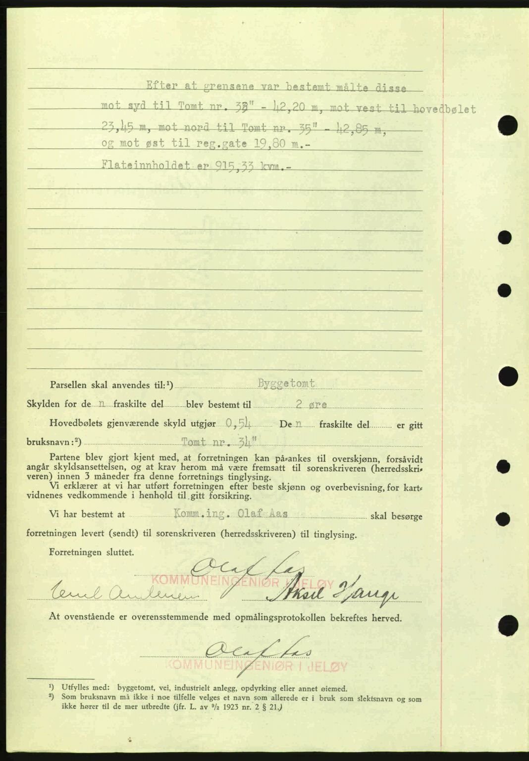 Moss sorenskriveri, AV/SAO-A-10168: Mortgage book no. A9, 1941-1942, Diary no: : 2294/1941