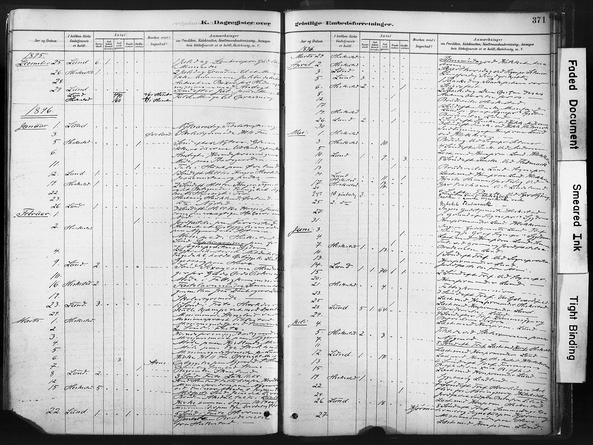 Lund sokneprestkontor, AV/SAST-A-101809/S06/L0011: Parish register (official) no. A 10, 1877-1904, p. 371