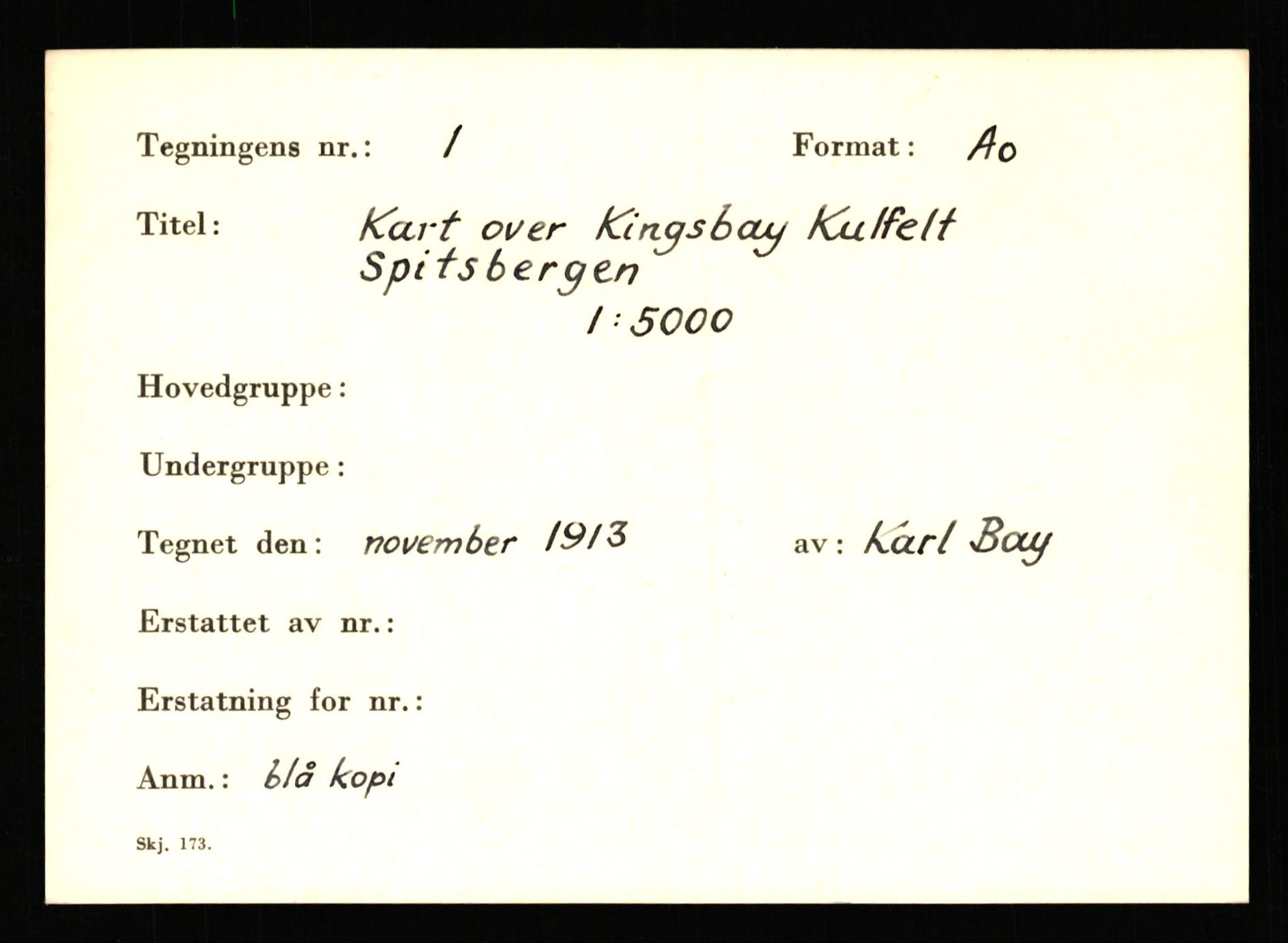 Kings Bay Kull Comp. A/S, SATØ/P-0072/T/Ta/L0606: Kartotek over kart og tegninger, registrert etter nummer og etter emne, 1913-1974, p. 2