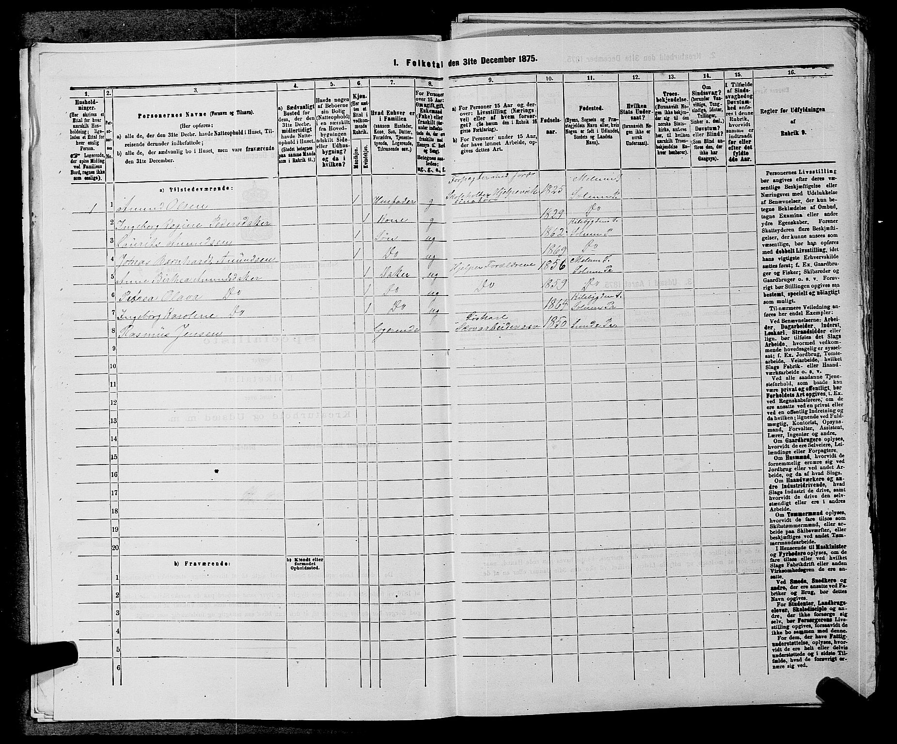 SAKO, 1875 census for 0818P Solum, 1875, p. 1972