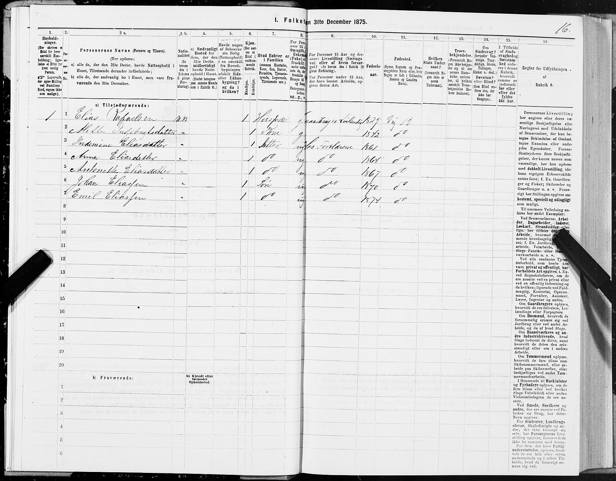 SAT, 1875 census for 1814P Brønnøy, 1875, p. 1016