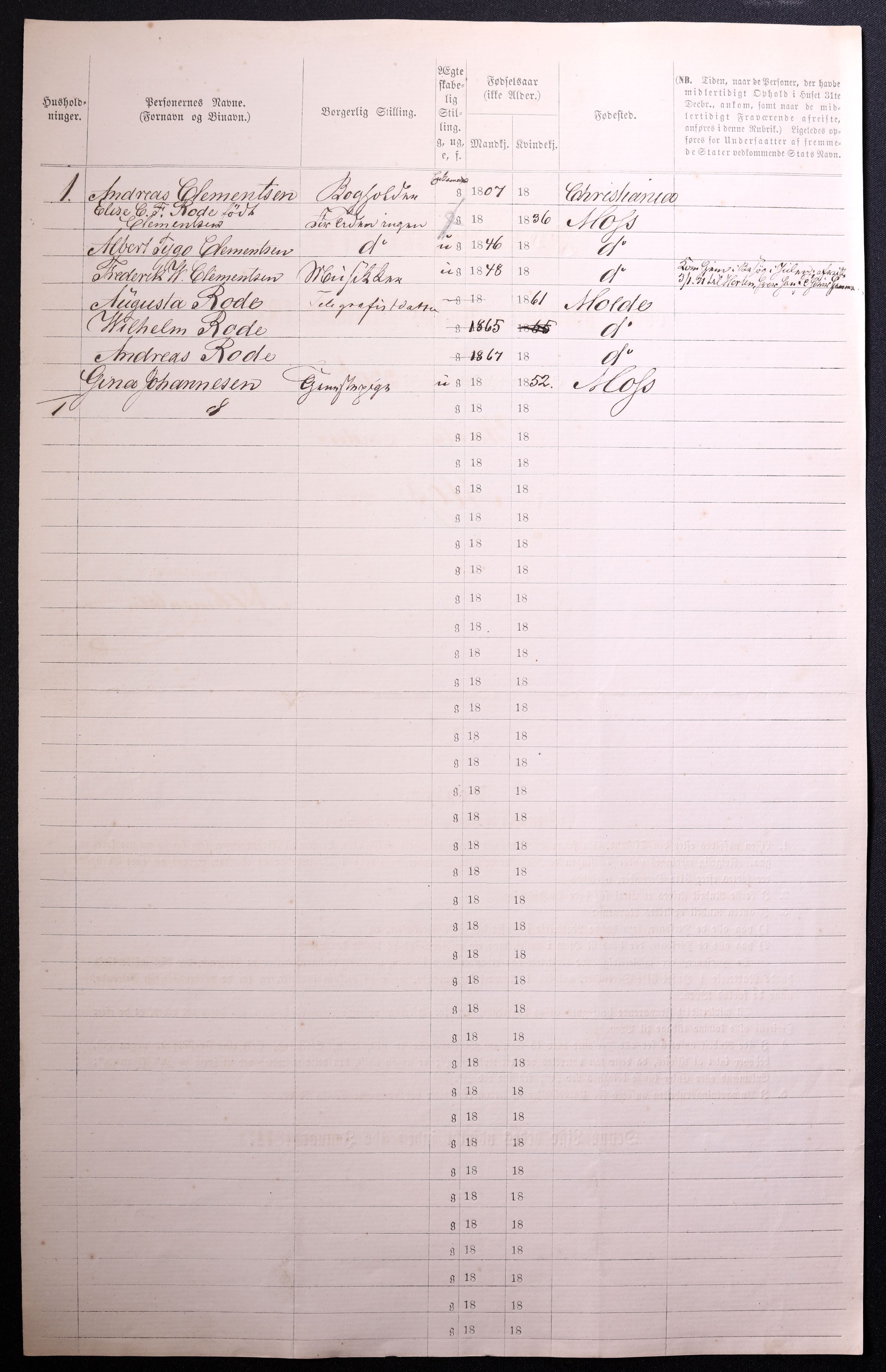 RA, 1870 census for 0104 Moss, 1870, p. 522