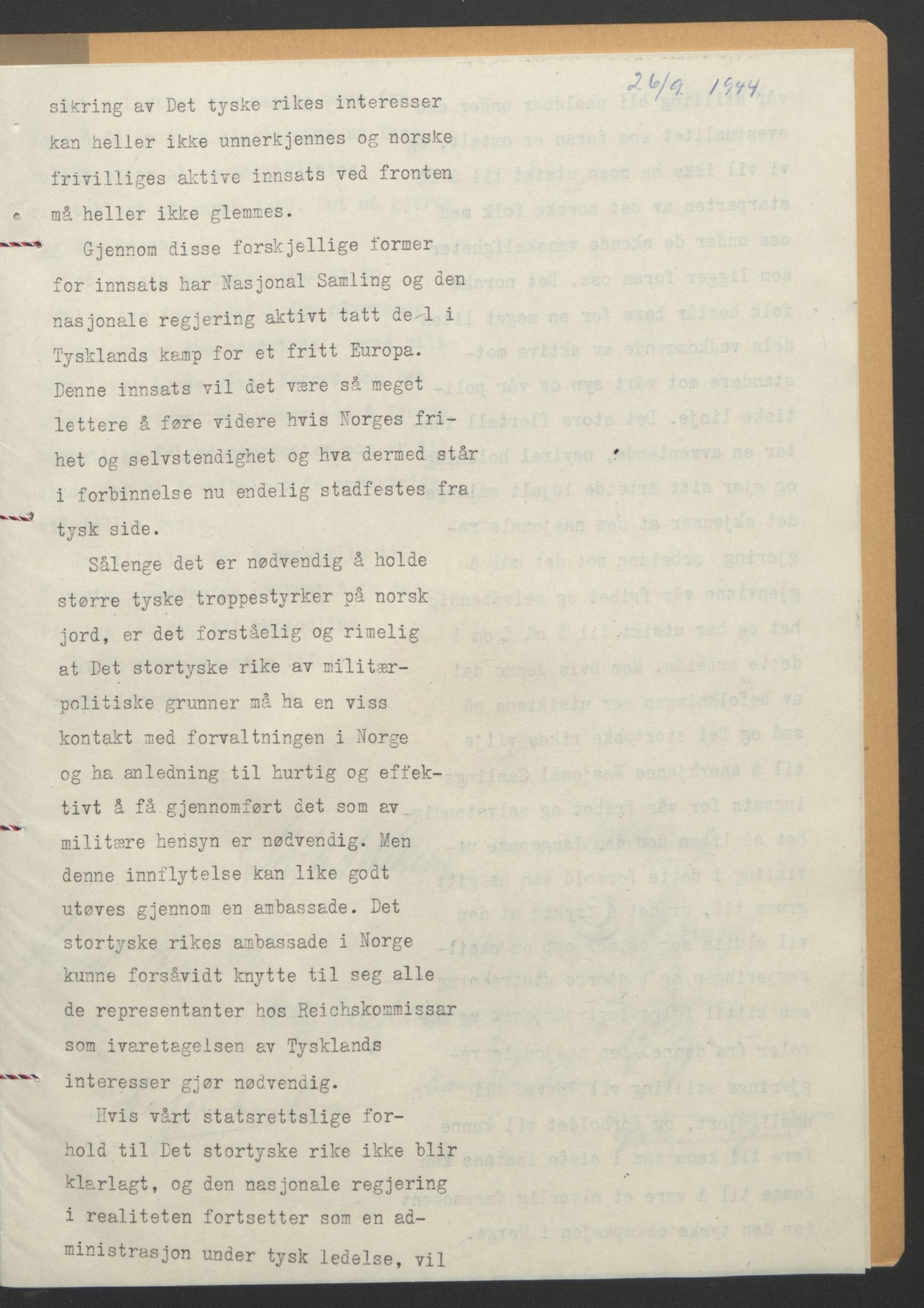 NS-administrasjonen 1940-1945 (Statsrådsekretariatet, de kommisariske statsråder mm), AV/RA-S-4279/D/Db/L0111/0003: Saker fra krigsårene / Journal, 1940-1945, p. 175