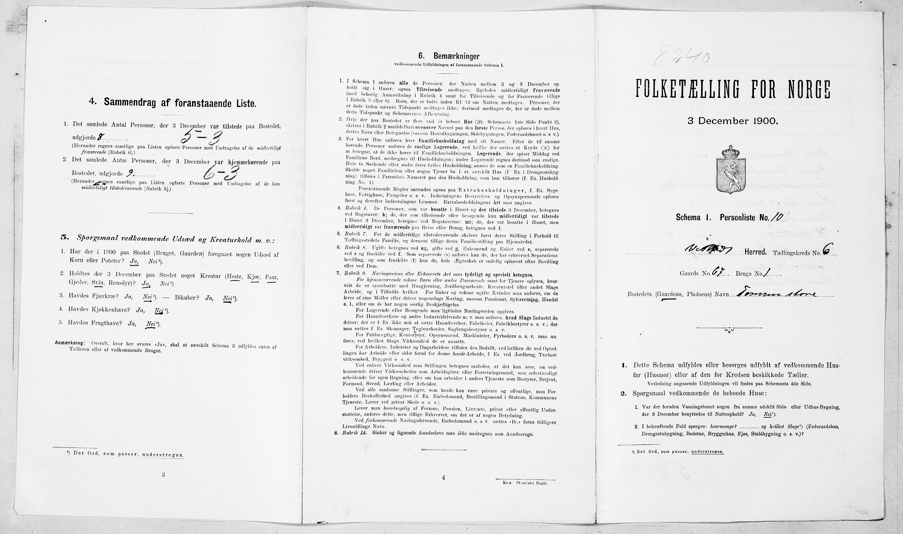 SAT, 1900 census for Vestnes, 1900, p. 631