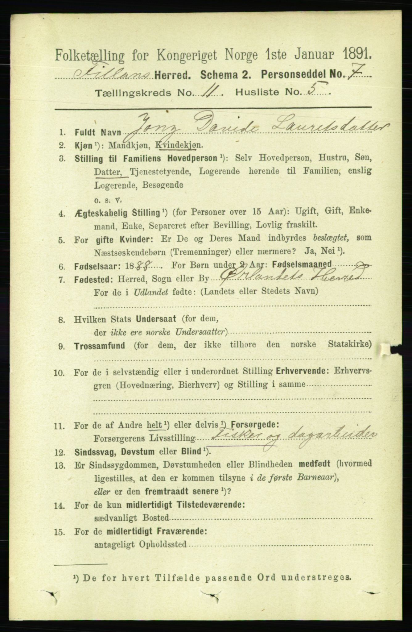 RA, 1891 census for 1616 Fillan, 1891, p. 2814