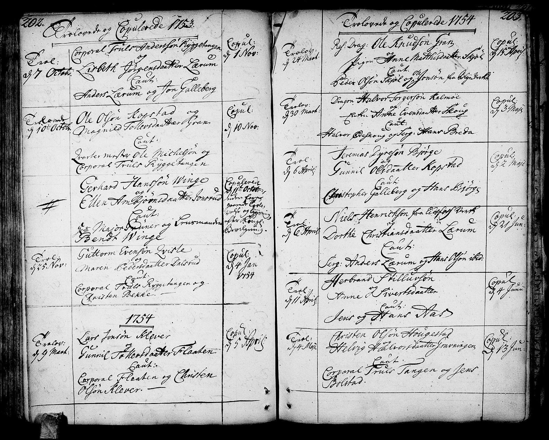 Sande Kirkebøker, AV/SAKO-A-53/F/Fa/L0001: Parish register (official) no. 1, 1753-1803, p. 202-203