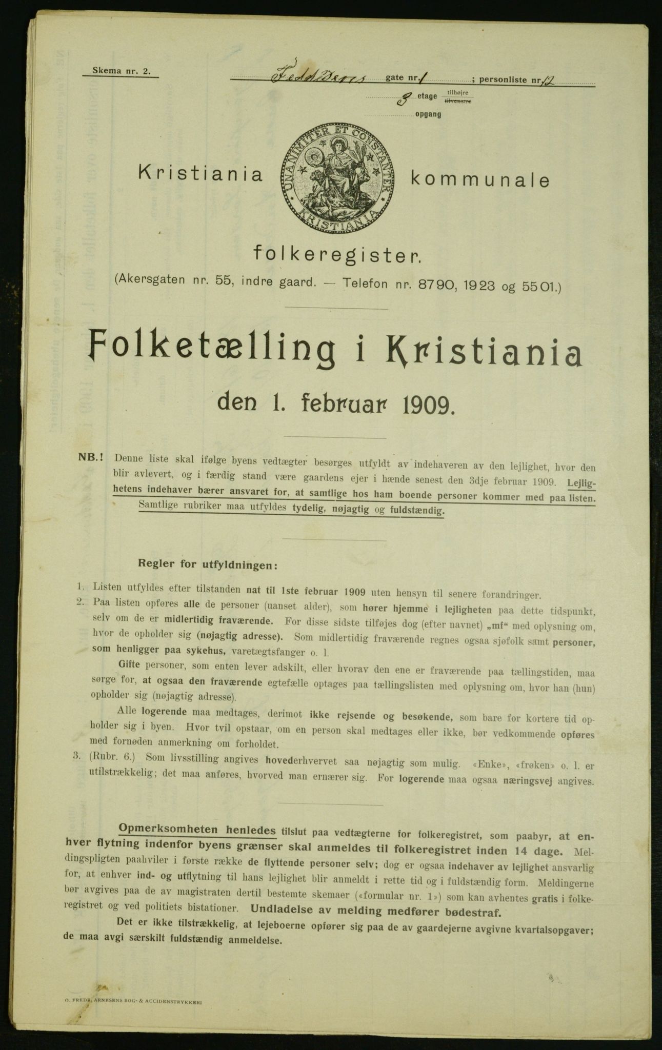 OBA, Municipal Census 1909 for Kristiania, 1909, p. 21626