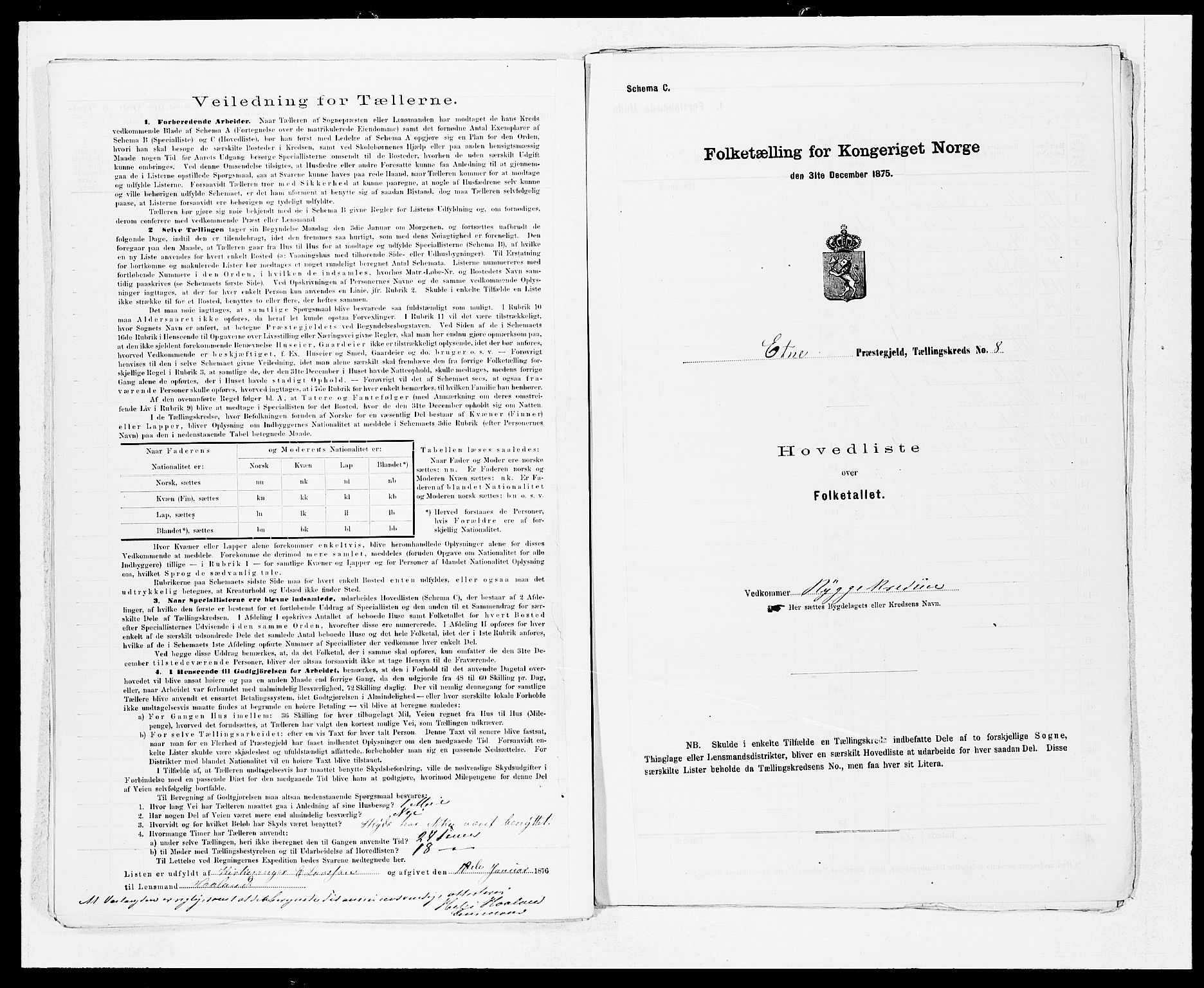 SAB, 1875 census for 1211P Etne, 1875, p. 18