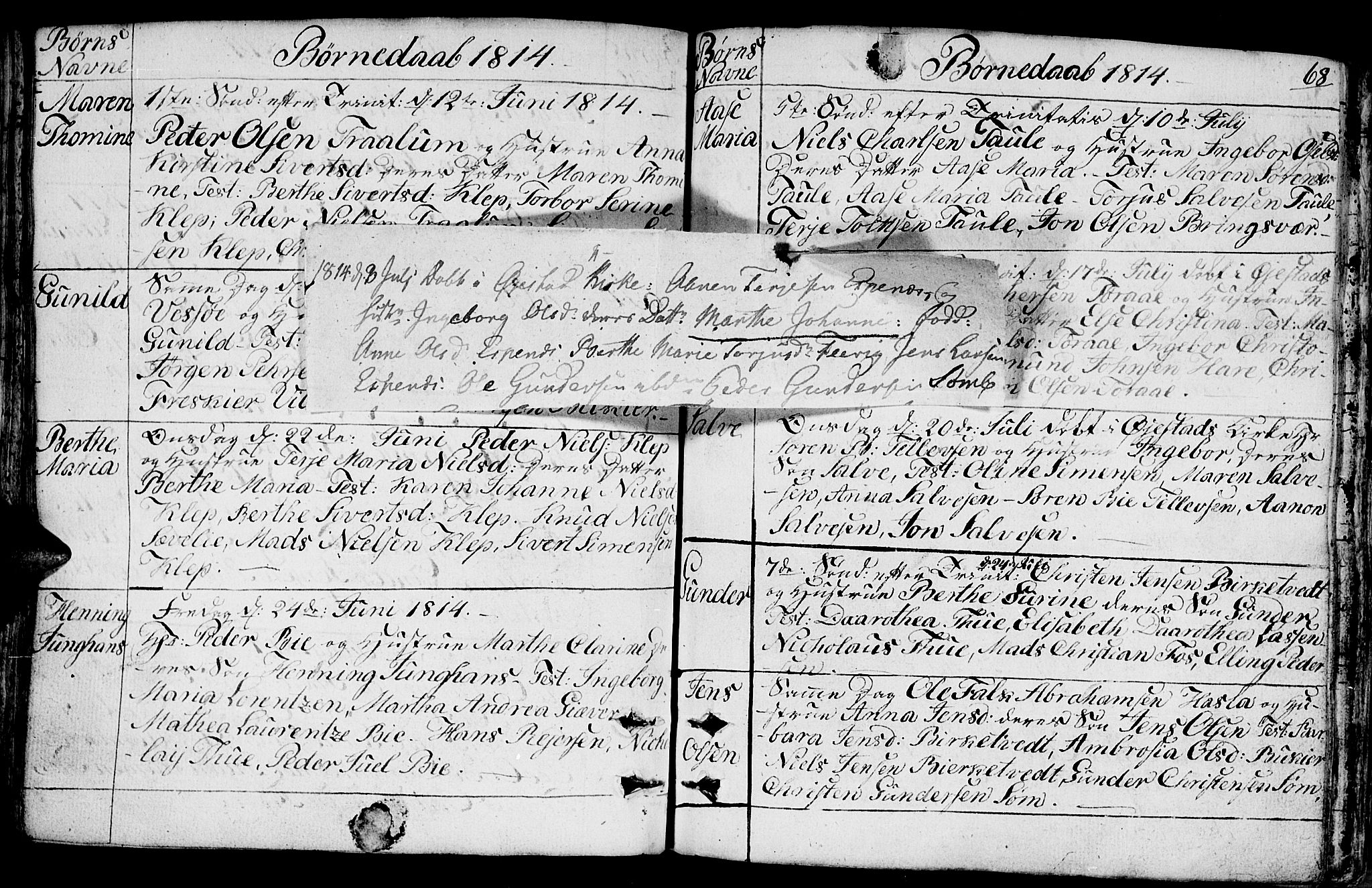 Fjære sokneprestkontor, AV/SAK-1111-0011/F/Fb/L0006: Parish register (copy) no. B 6, 1803-1817, p. 68