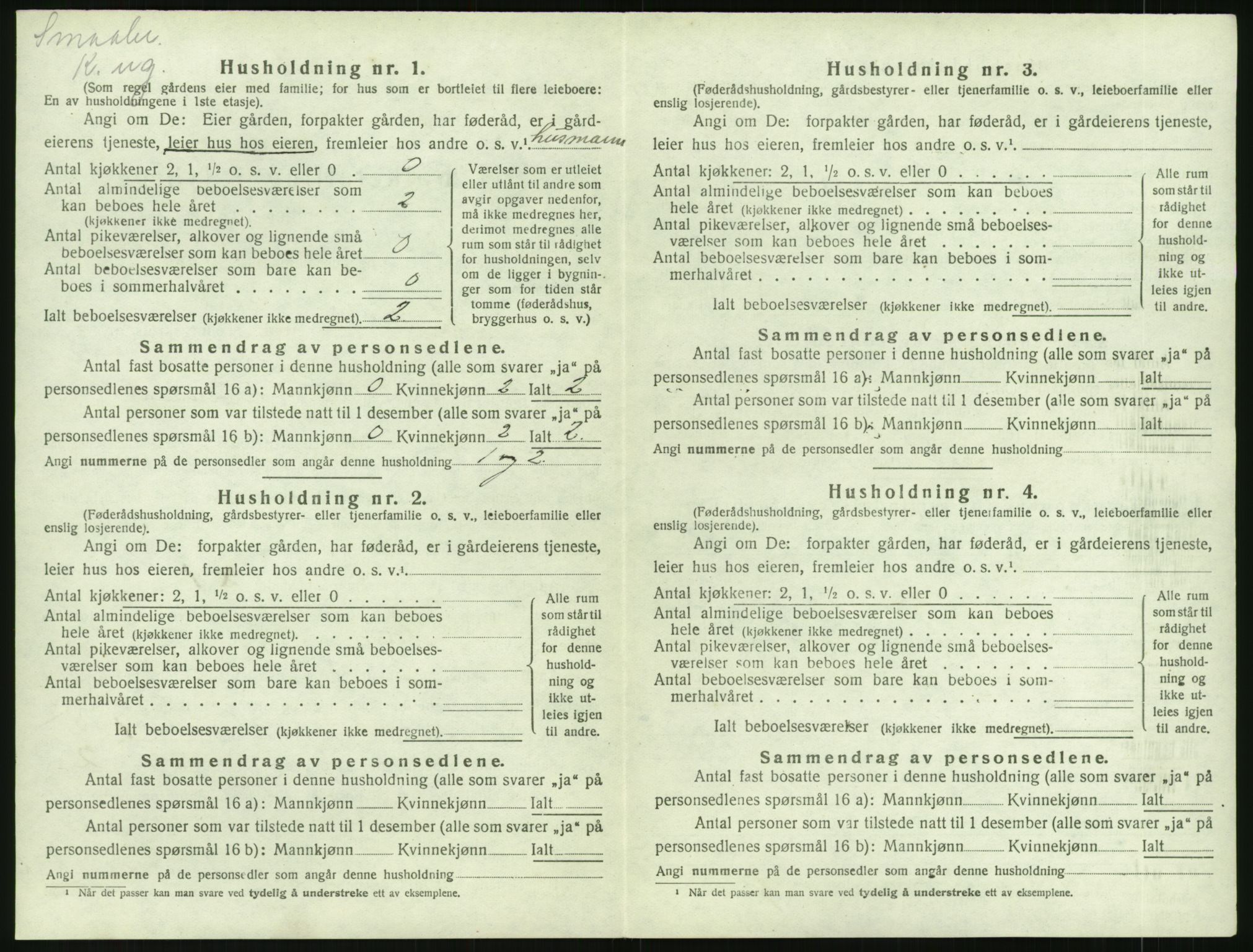 SAK, 1920 census for Åmli, 1920, p. 68