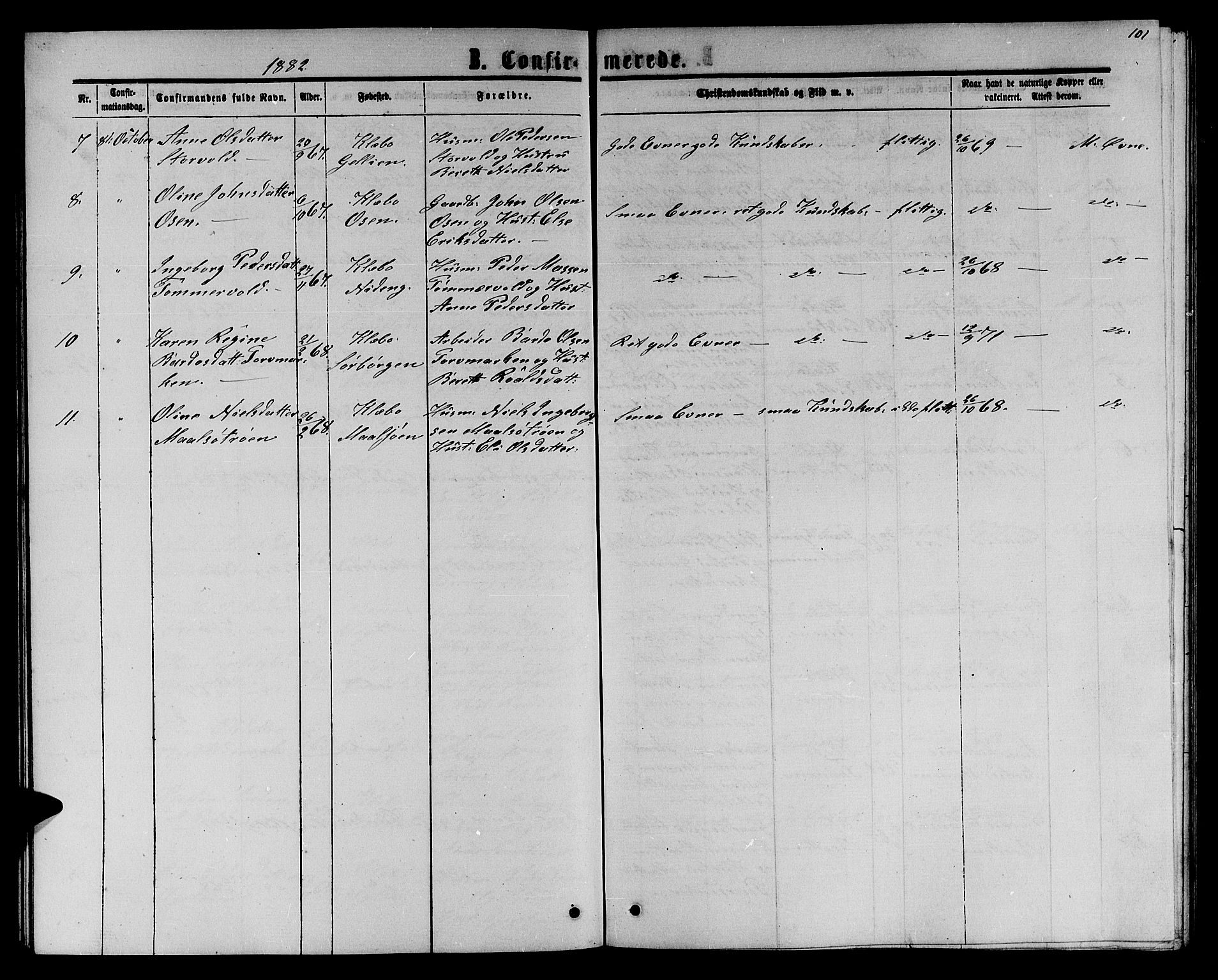 Ministerialprotokoller, klokkerbøker og fødselsregistre - Sør-Trøndelag, SAT/A-1456/618/L0451: Parish register (copy) no. 618C02, 1865-1883, p. 101