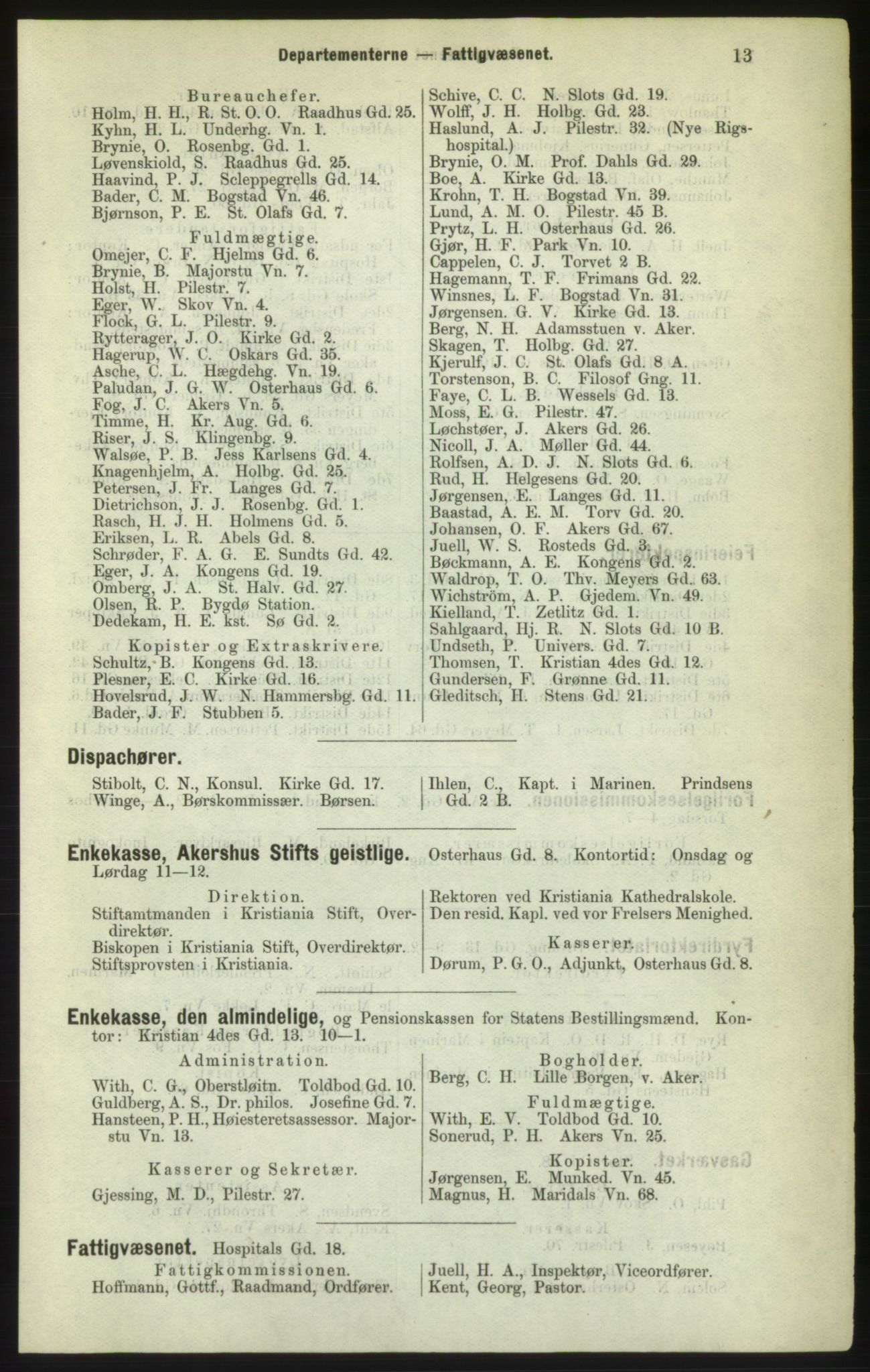 Kristiania/Oslo adressebok, PUBL/-, 1882, p. 13