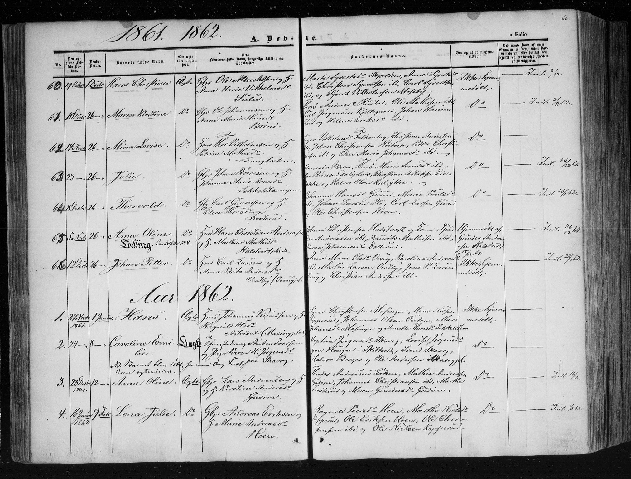 Askim prestekontor Kirkebøker, SAO/A-10900/F/Fa/L0005: Parish register (official) no. 5, 1847-1879, p. 60