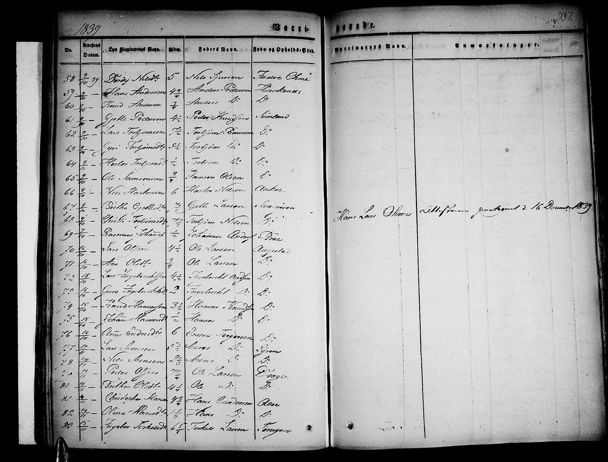 Strandebarm sokneprestembete, AV/SAB-A-78401/H/Haa: Parish register (official) no. A 6, 1826-1843, p. 387