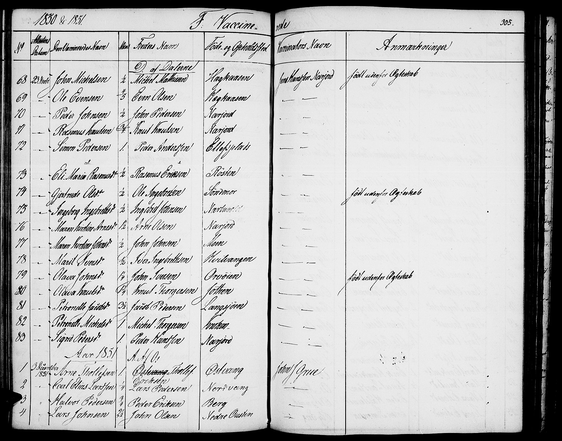 Tolga prestekontor, SAH/PREST-062/K/L0005: Parish register (official) no. 5, 1836-1852, p. 305