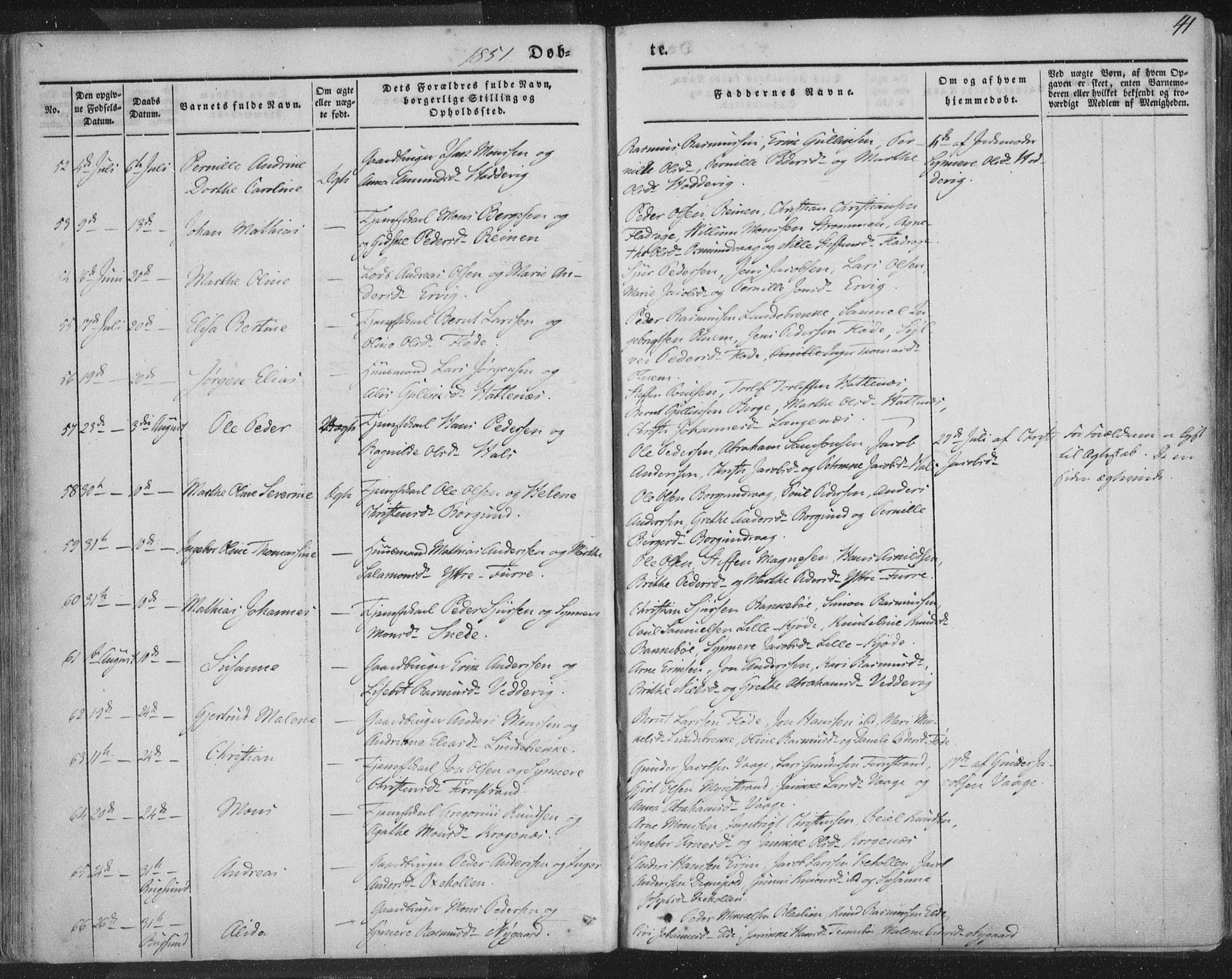 Selje sokneprestembete, AV/SAB-A-99938/H/Ha/Haa/Haaa: Parish register (official) no. A 10, 1844-1858, p. 41