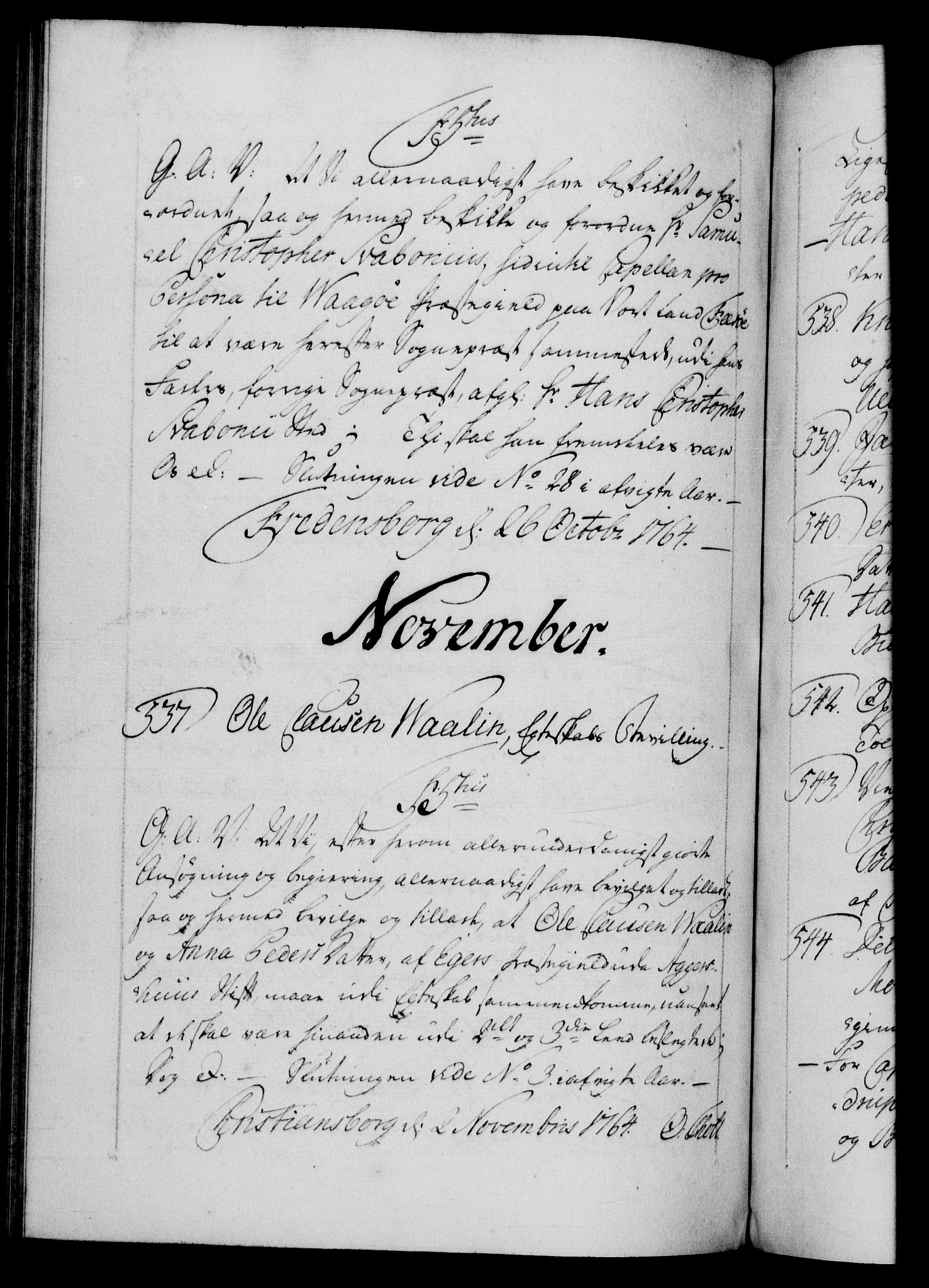 Danske Kanselli 1572-1799, AV/RA-EA-3023/F/Fc/Fca/Fcaa/L0042: Norske registre, 1763-1766, p. 455b