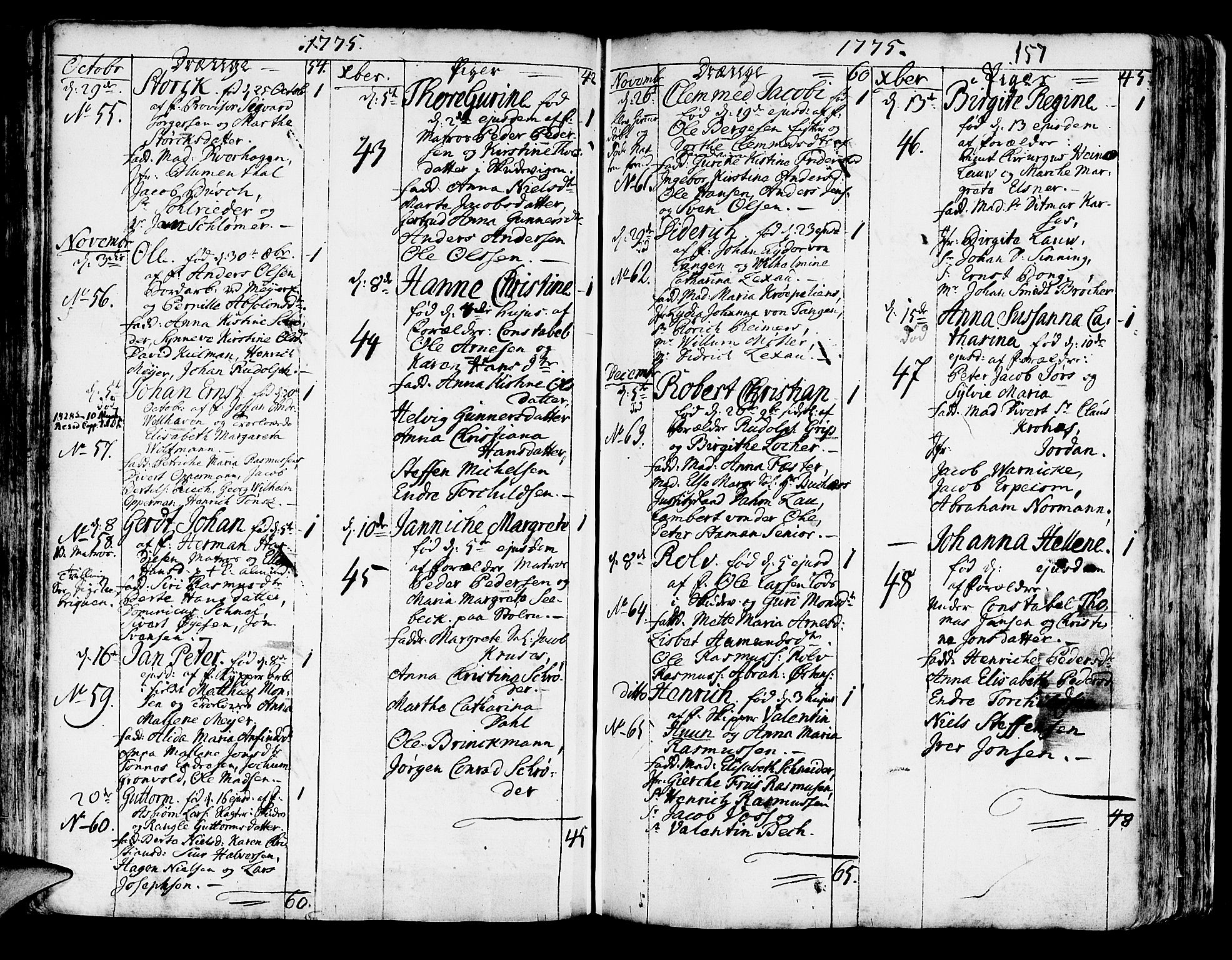 Korskirken sokneprestembete, SAB/A-76101/H/Haa/L0005: Parish register (official) no. A 5, 1751-1789, p. 157