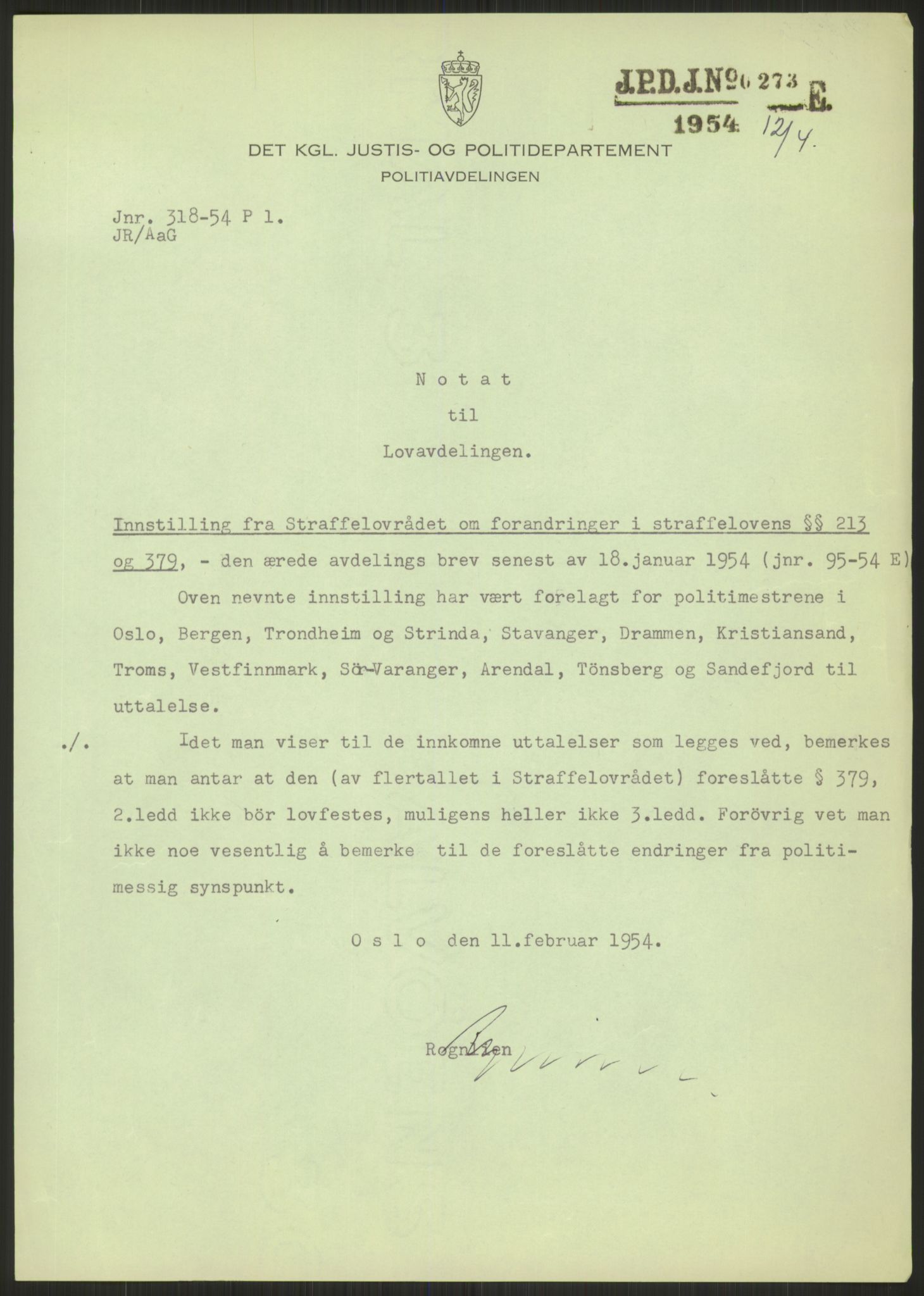 Justisdepartementet, Lovavdelingen, AV/RA-S-3212/D/De/L0028/0002: Straffeloven / Straffelovens revisjon: 5 - Ot. prp. nr.  41 - 1945: Homoseksualiet. 2 mapper, 1951-1955, p. 17