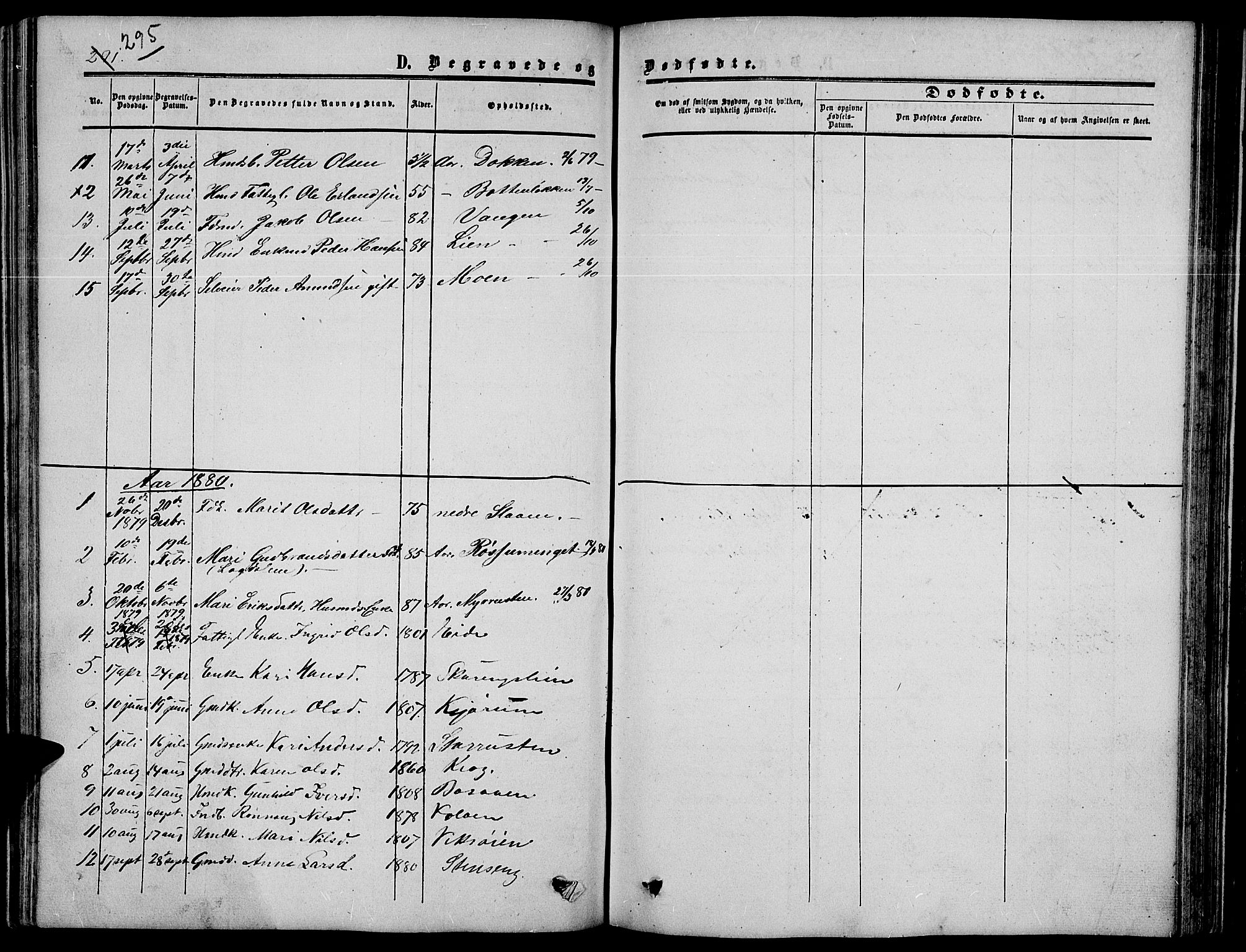 Nord-Fron prestekontor, SAH/PREST-080/H/Ha/Hab/L0003: Parish register (copy) no. 3, 1851-1886, p. 295