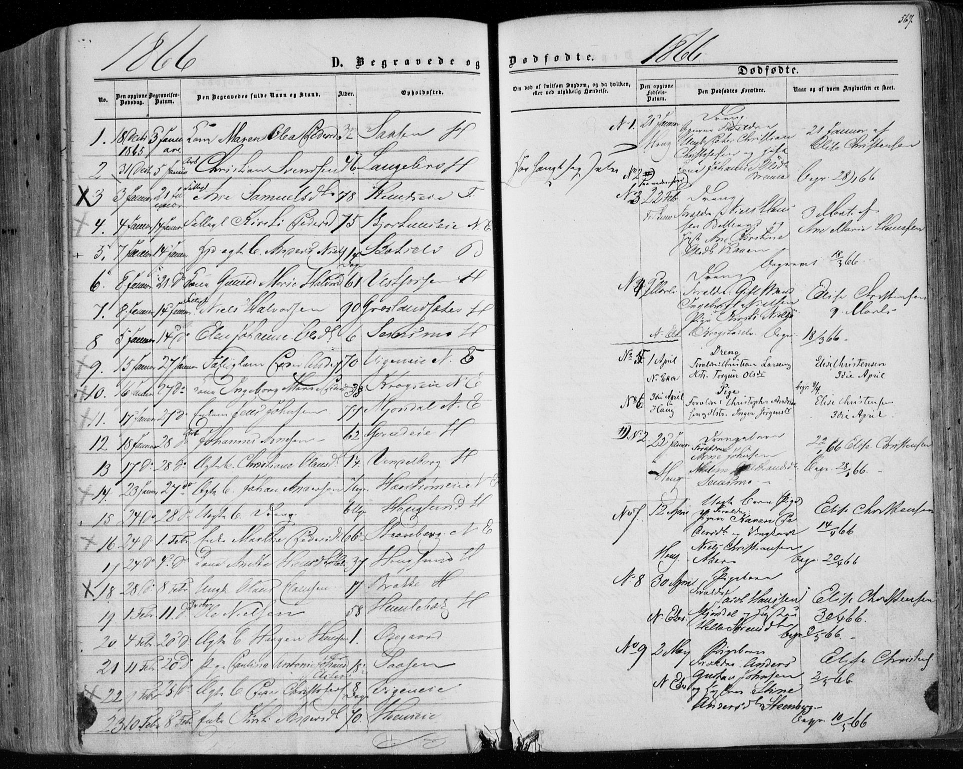 Eiker kirkebøker, SAKO/A-4/F/Fa/L0016: Parish register (official) no. I 16, 1860-1868, p. 567