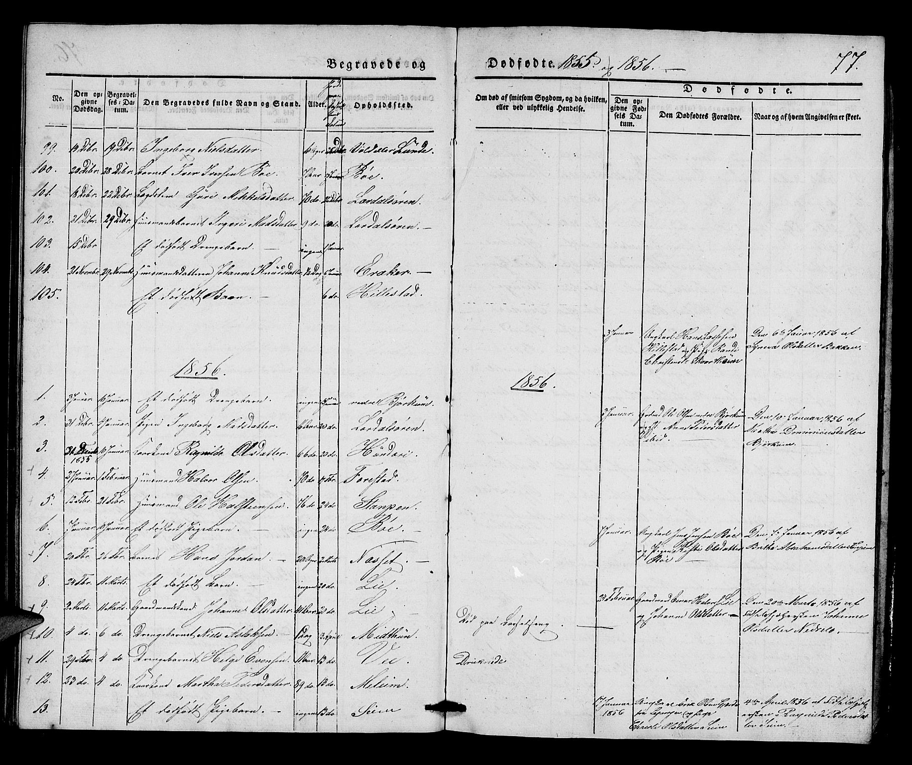 Lærdal sokneprestembete, AV/SAB-A-81201: Parish register (official) no. A 9, 1835-1857, p. 77