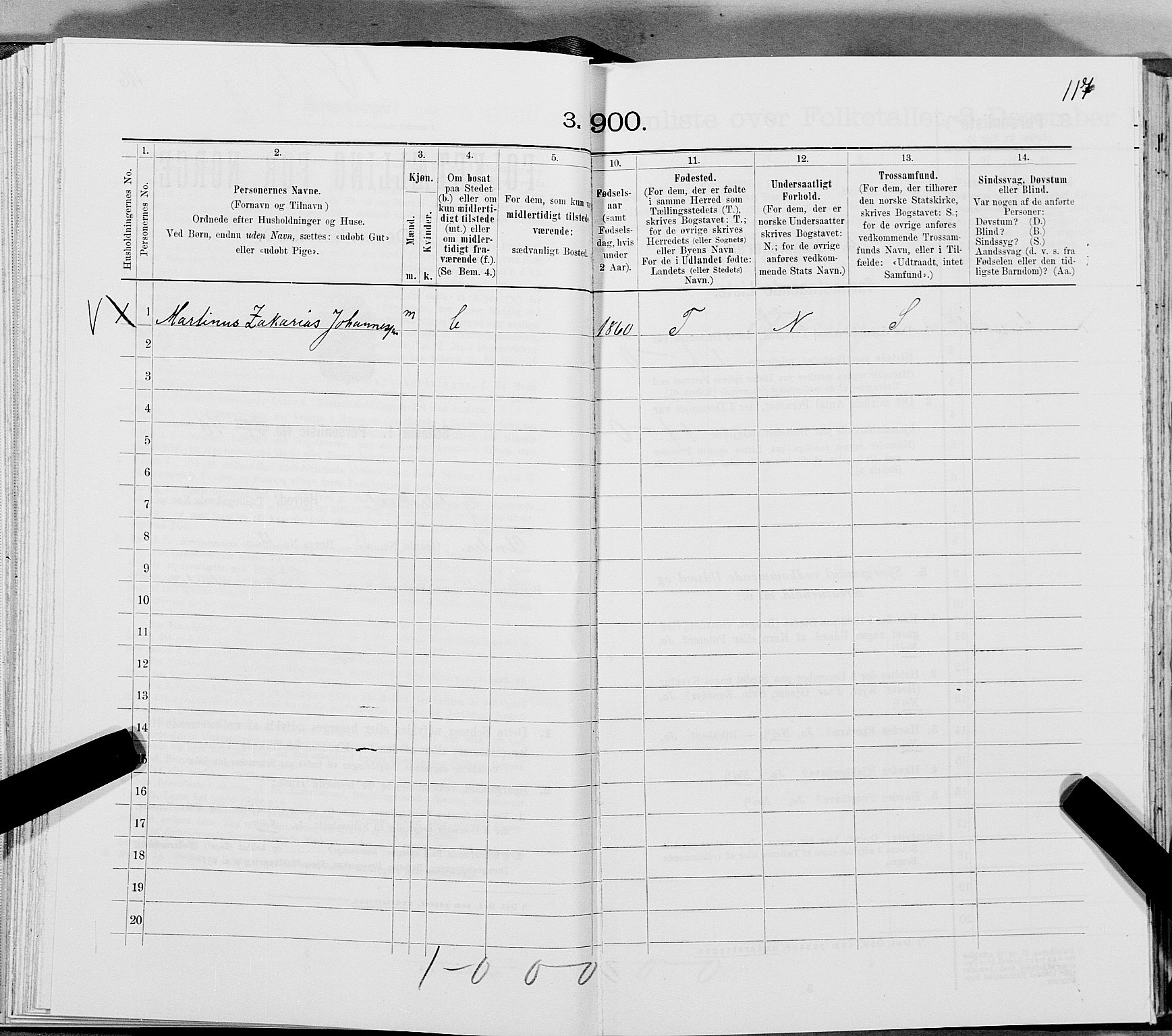 SAT, 1900 census for Gildeskål, 1900, p. 632