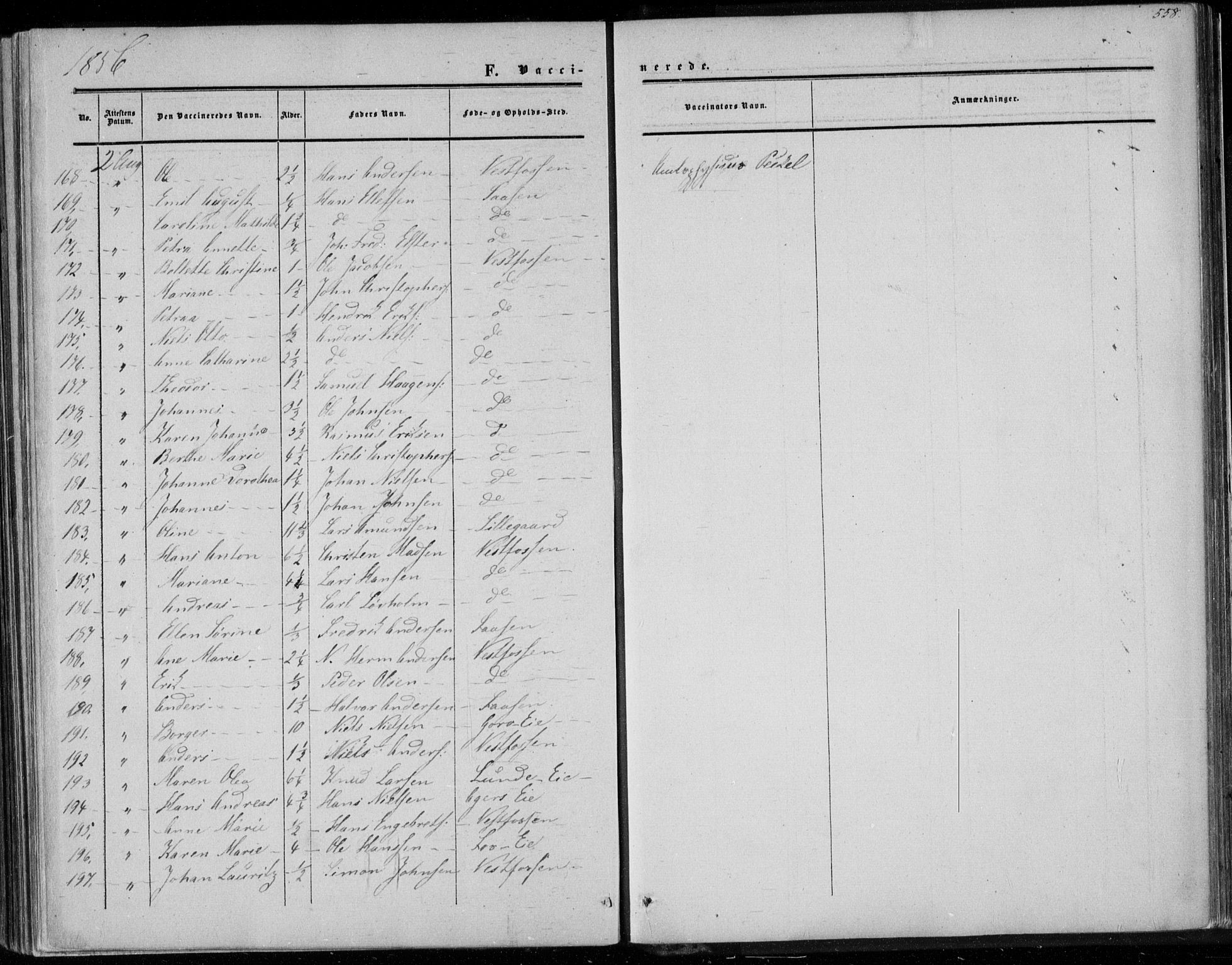 Eiker kirkebøker, AV/SAKO-A-4/F/Fa/L0015b: Parish register (official) no. I 15B, 1854-1860, p. 558