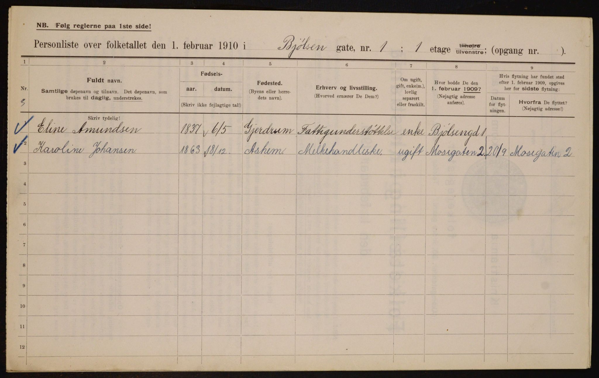 OBA, Municipal Census 1910 for Kristiania, 1910, p. 6229