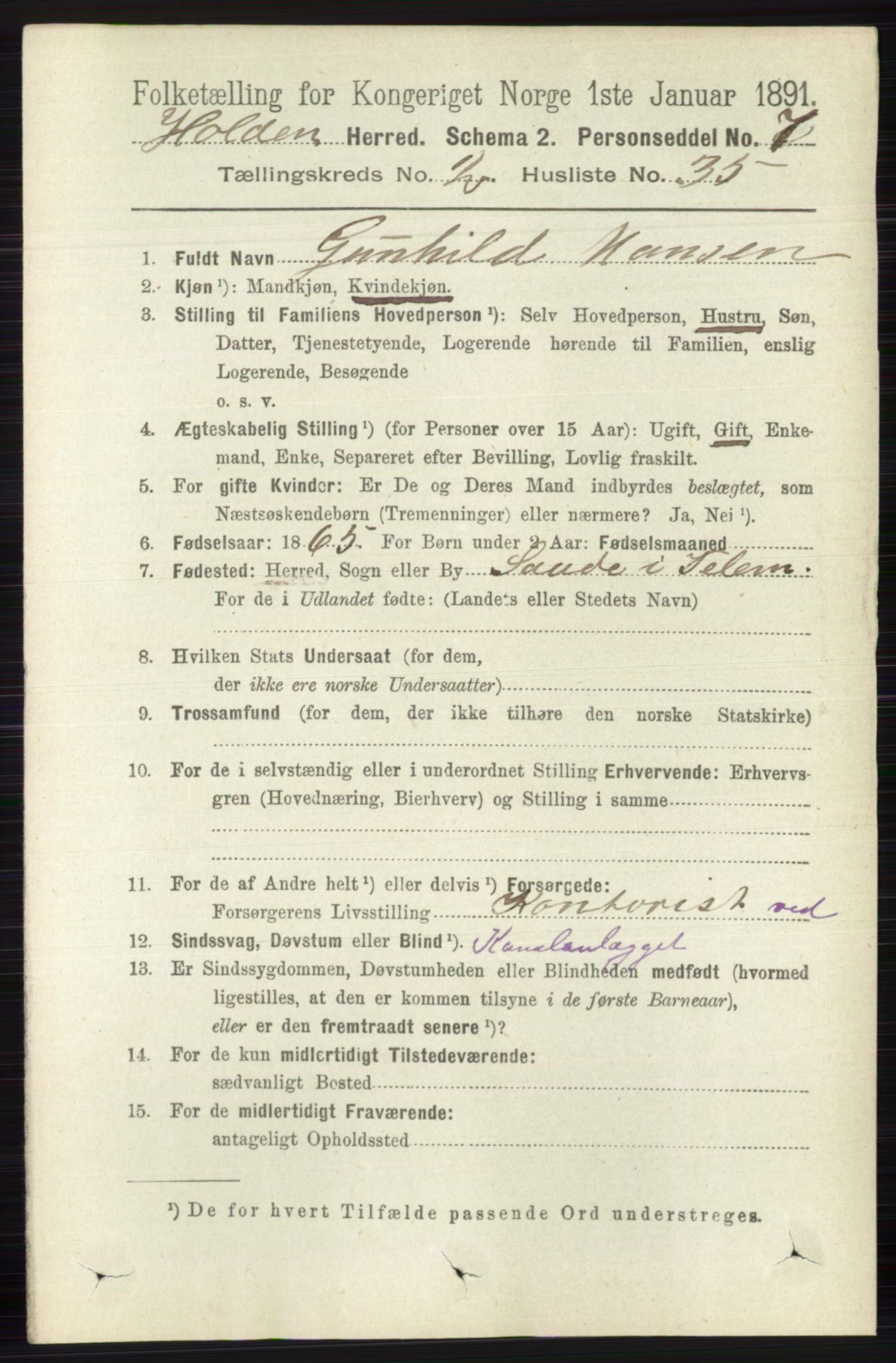 RA, 1891 census for 0819 Holla, 1891, p. 1001