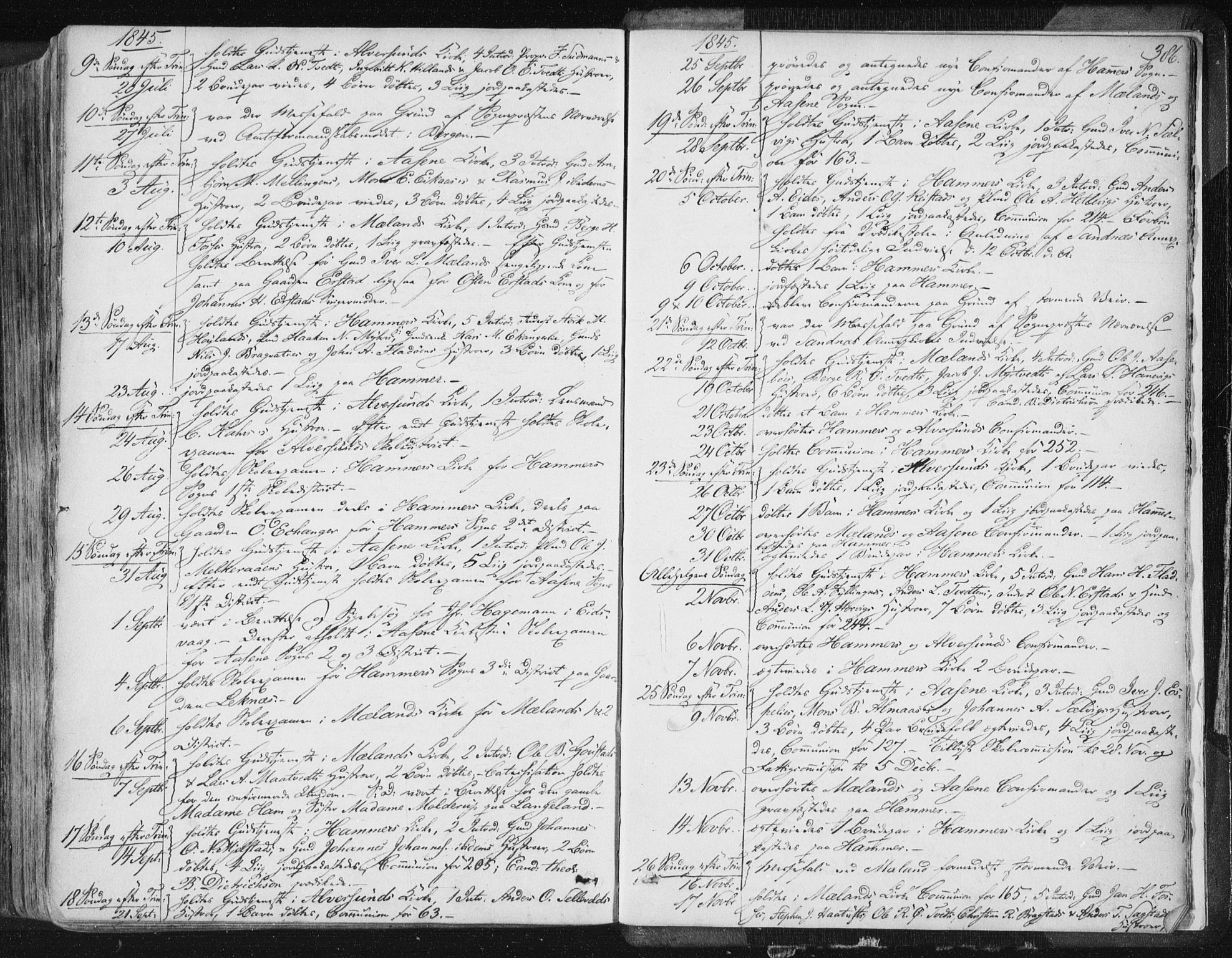 Hamre sokneprestembete, AV/SAB-A-75501/H/Ha/Haa/Haaa/L0012: Parish register (official) no. A 12, 1834-1845, p. 386