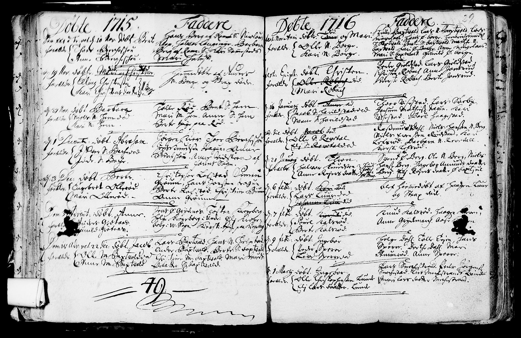 Våle kirkebøker, SAKO/A-334/F/Fa/L0002: Parish register (official) no. I 2, 1705-1732, p. 29