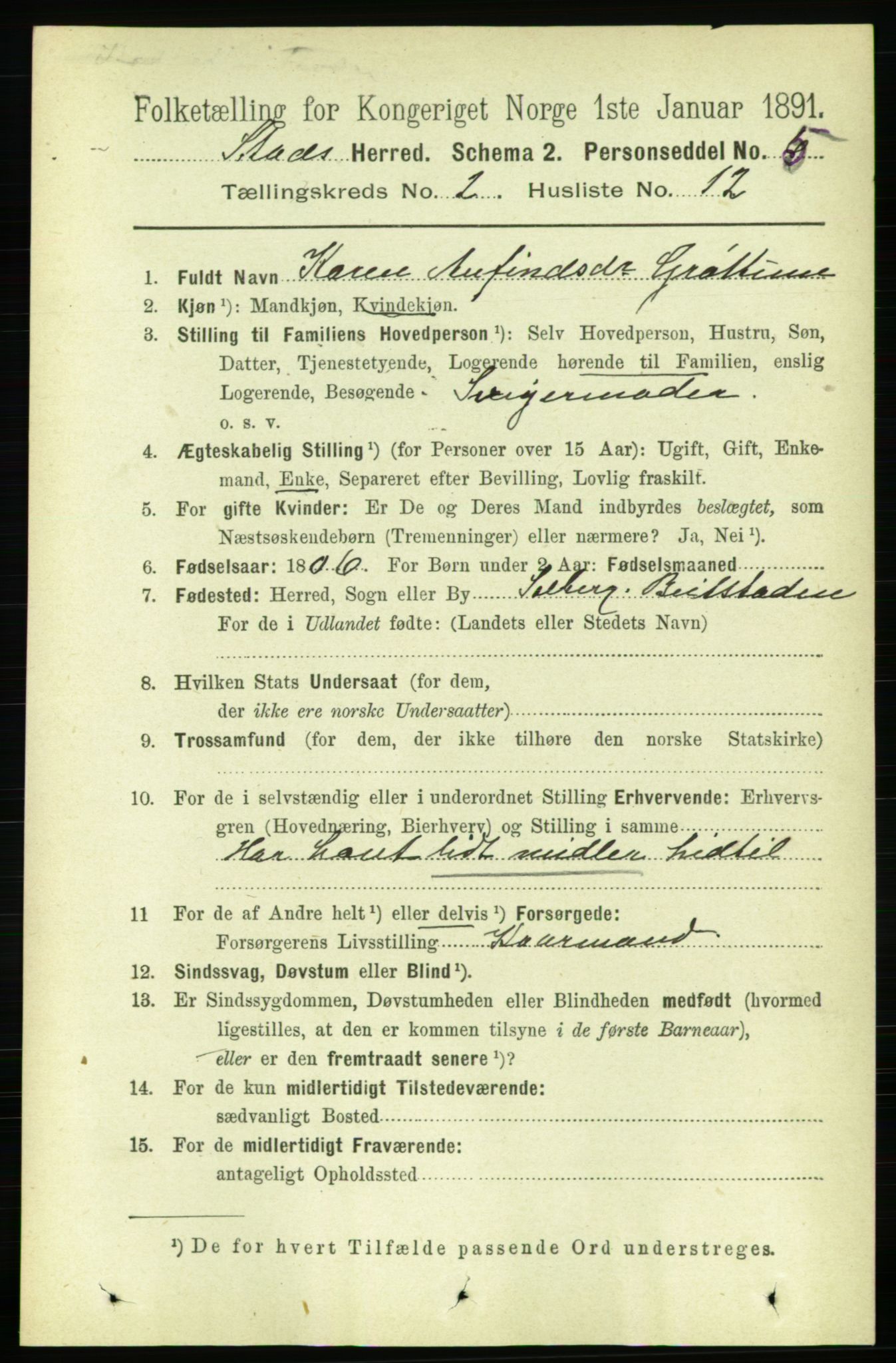 RA, 1891 census for 1734 Stod, 1891, p. 771