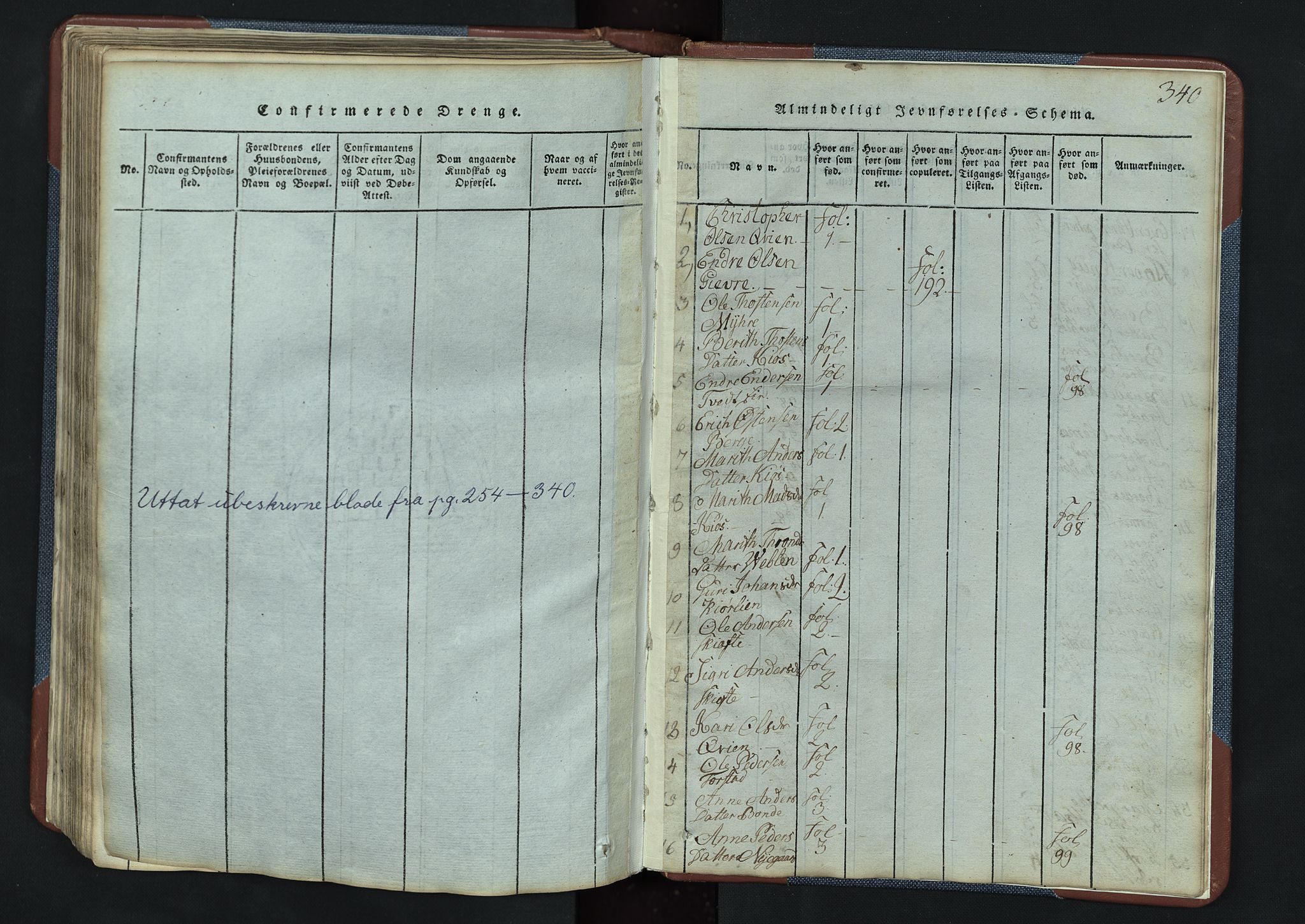 Vang prestekontor, Valdres, SAH/PREST-140/H/Hb/L0003: Parish register (copy) no. 3, 1814-1892, p. 340