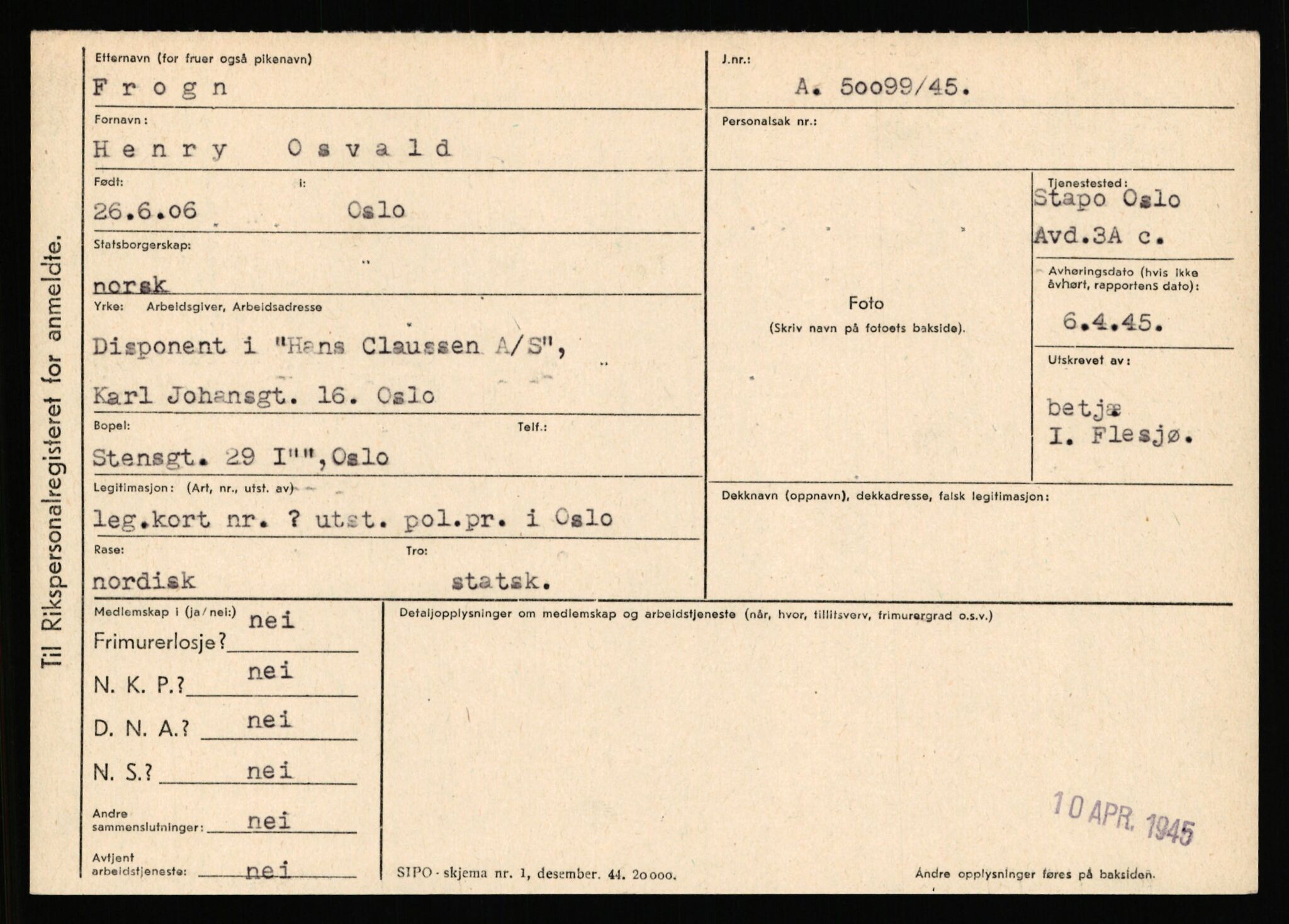 Statspolitiet - Hovedkontoret / Osloavdelingen, AV/RA-S-1329/C/Ca/L0004: Eid - funn av gjenstander	, 1943-1945, p. 4852