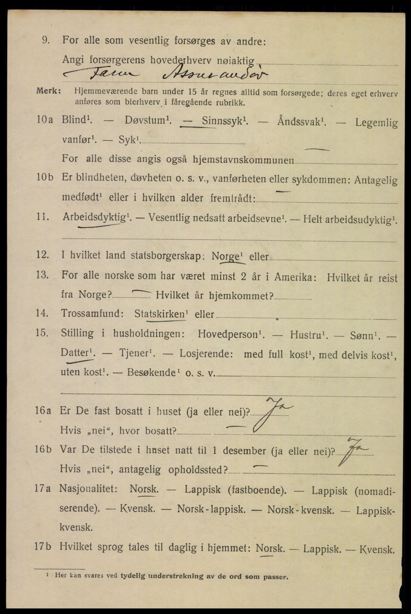 SAT, 1920 census for Bodø, 1920, p. 12808