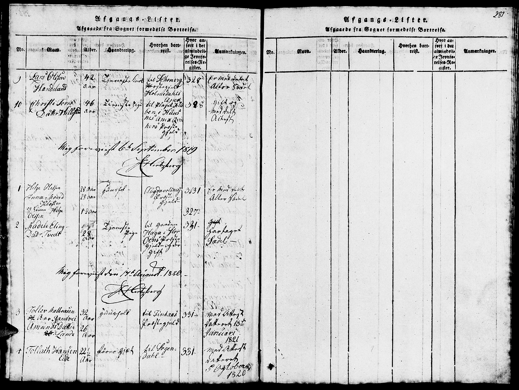 Fjelberg sokneprestembete, SAB/A-75201/H/Hab: Parish register (copy) no. B 1, 1815-1823, p. 281