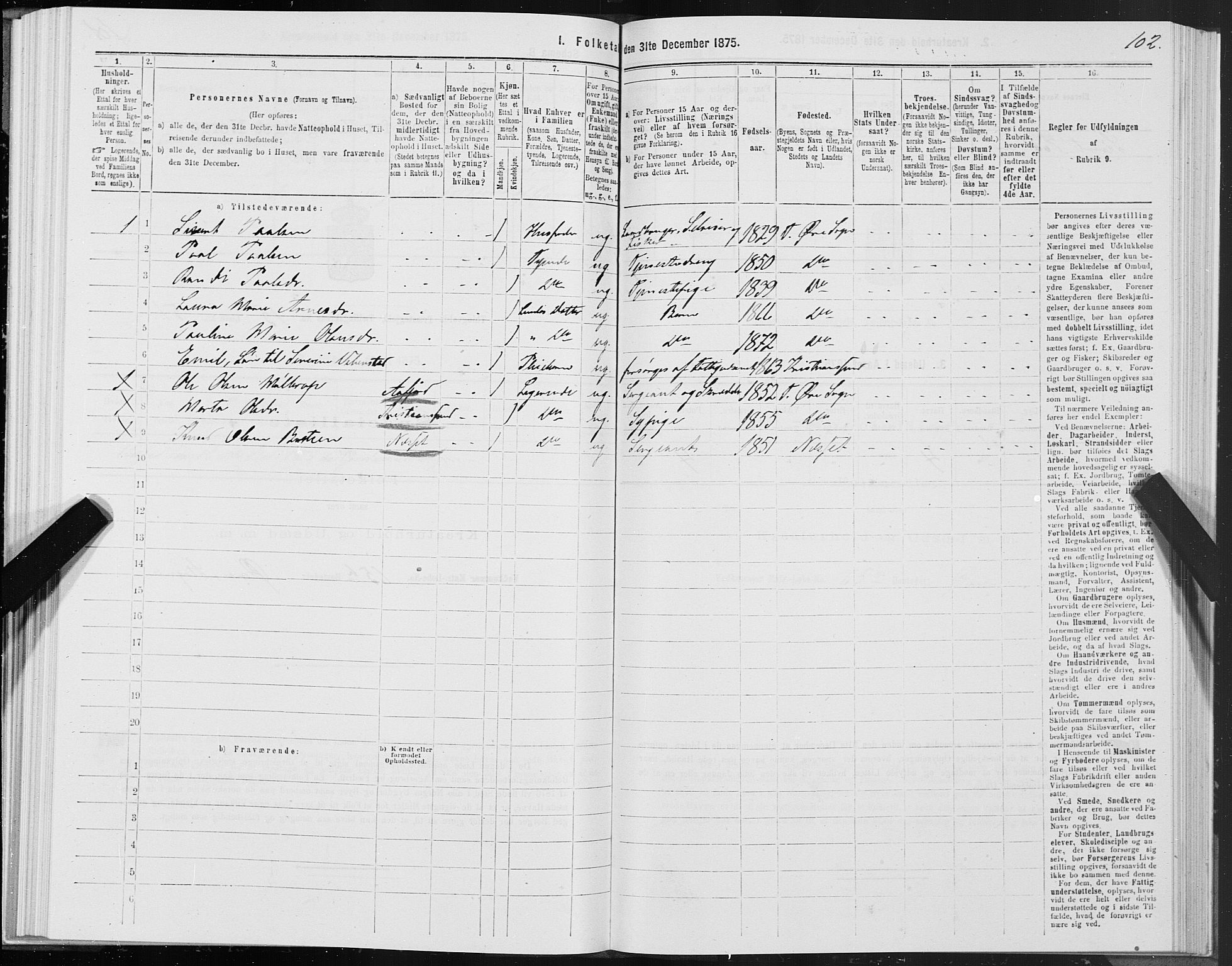 SAT, 1875 census for 1560P Tingvoll, 1875, p. 6102