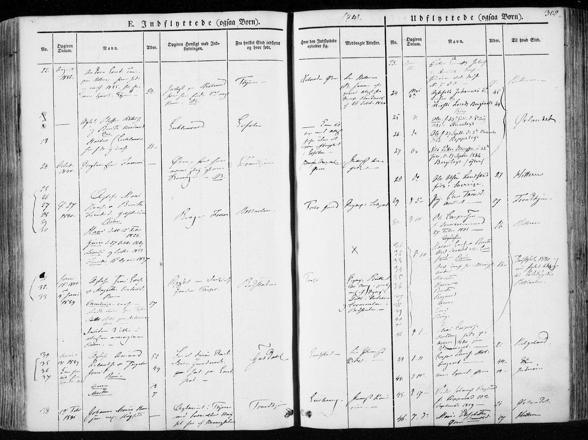 Ministerialprotokoller, klokkerbøker og fødselsregistre - Nord-Trøndelag, SAT/A-1458/723/L0239: Parish register (official) no. 723A08, 1841-1851, p. 309