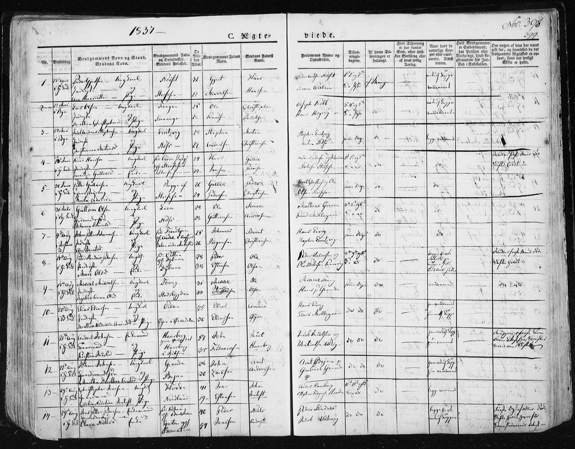 Ministerialprotokoller, klokkerbøker og fødselsregistre - Sør-Trøndelag, SAT/A-1456/659/L0735: Parish register (official) no. 659A05, 1826-1841, p. 398