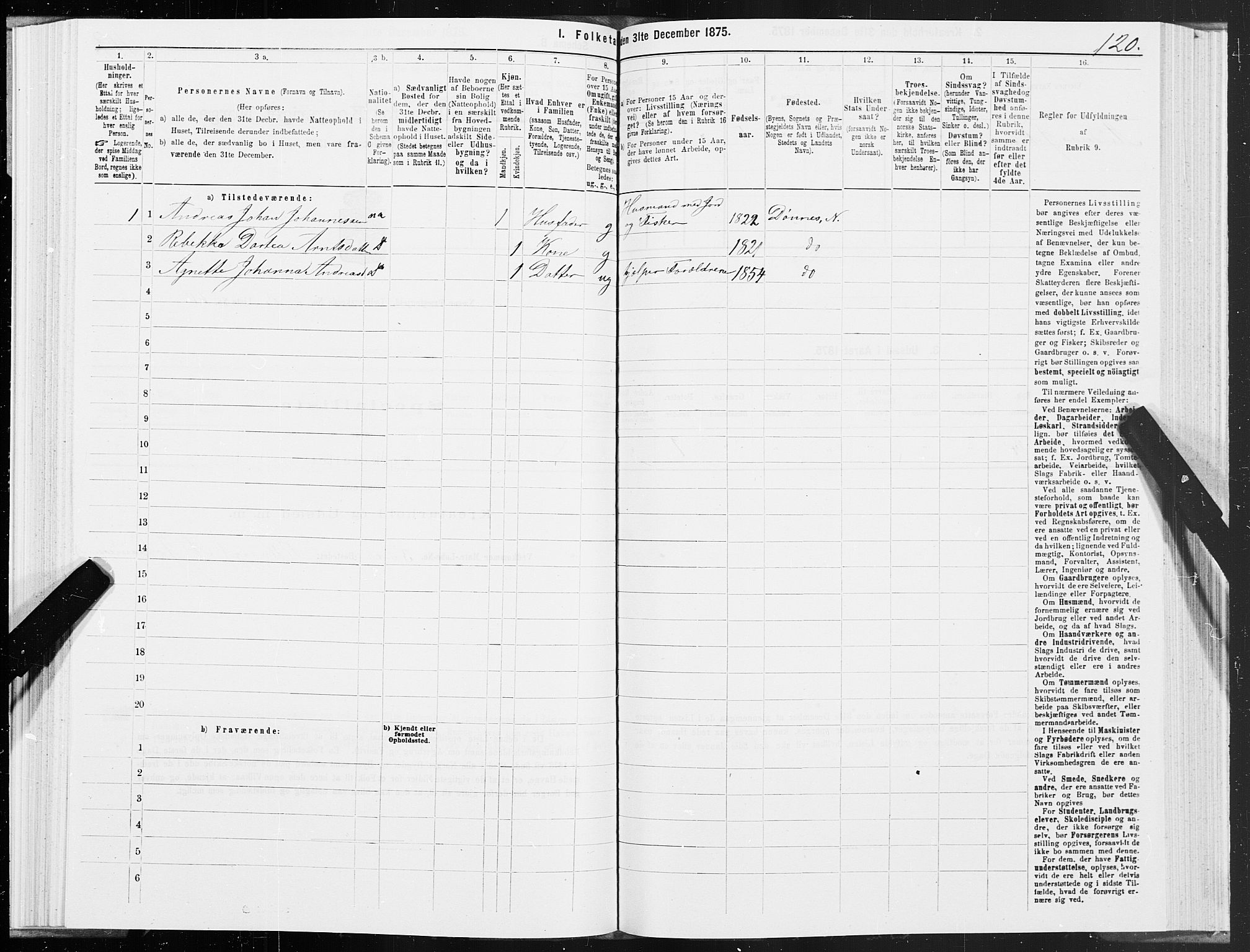 SAT, 1875 census for 1828P Nesna, 1875, p. 5120