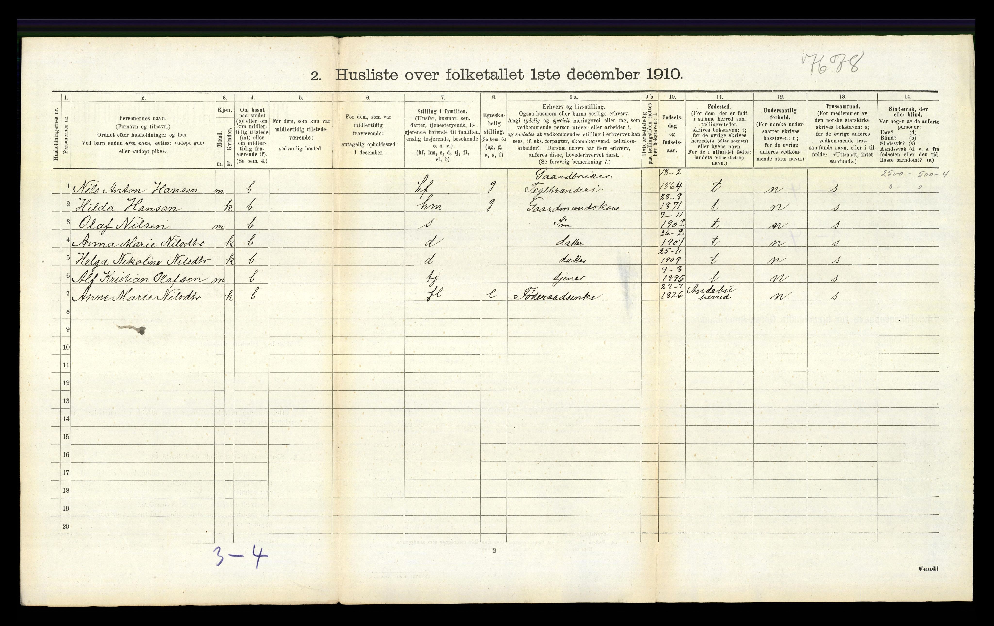 RA, 1910 census for Lardal, 1910, p. 641