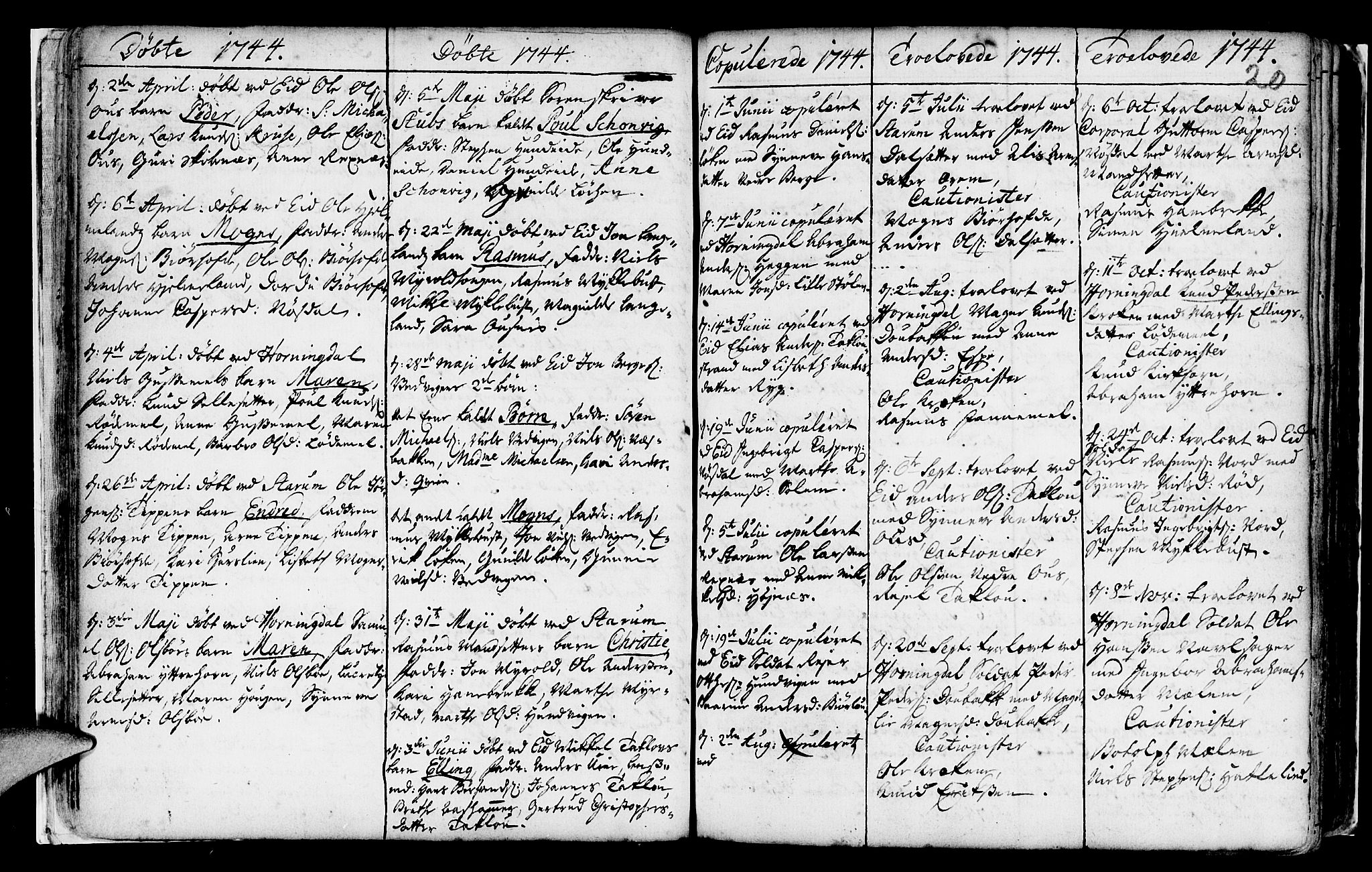 Eid sokneprestembete, AV/SAB-A-82301/H/Haa/Haaa/L0002: Parish register (official) no. A 2, 1741-1769, p. 20